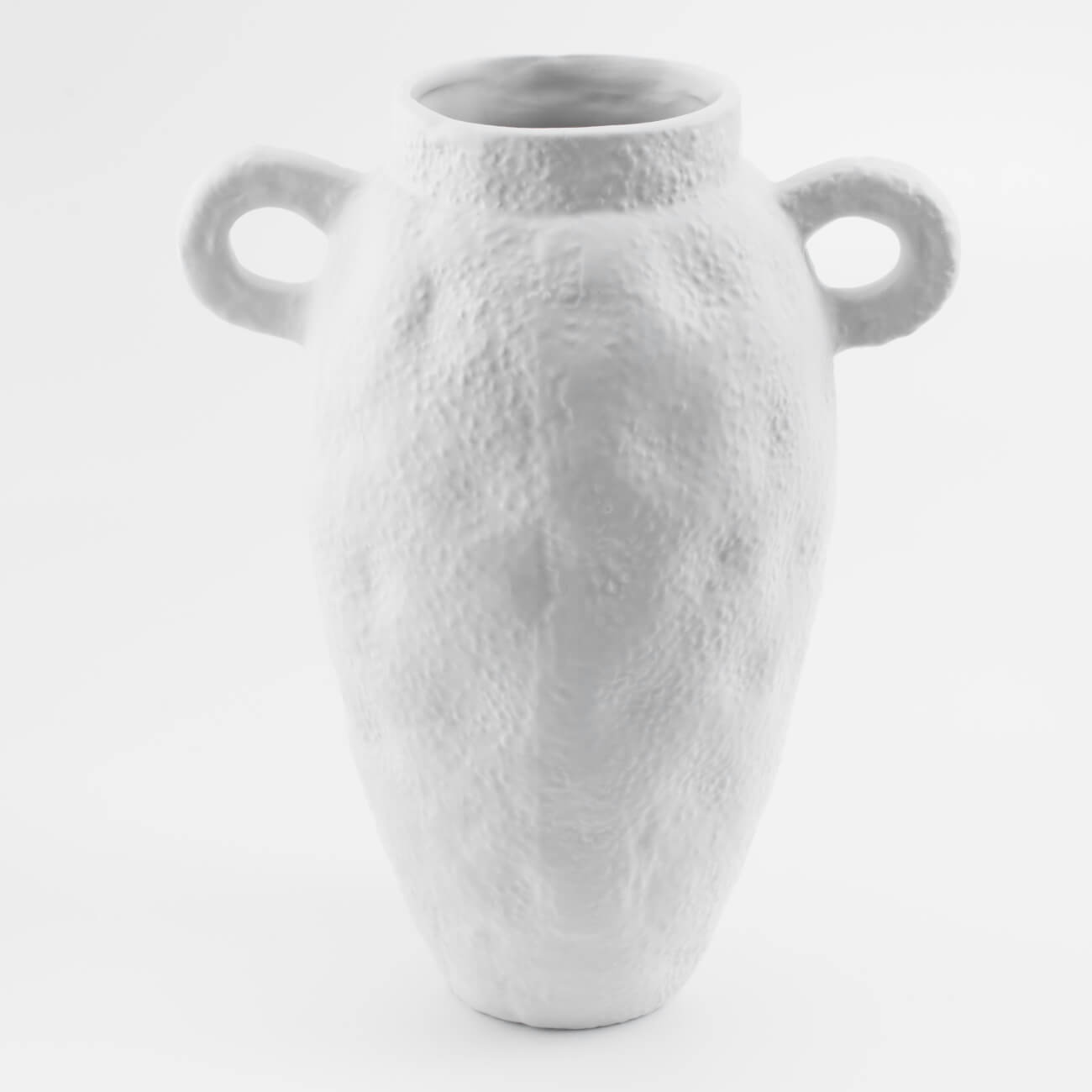 Ваза для цветов, 25 см, декоративная, с ручками, керамика, молочная, Minimalism kuchenland ваза для ов 26 см декоративная керамика белая лицо face