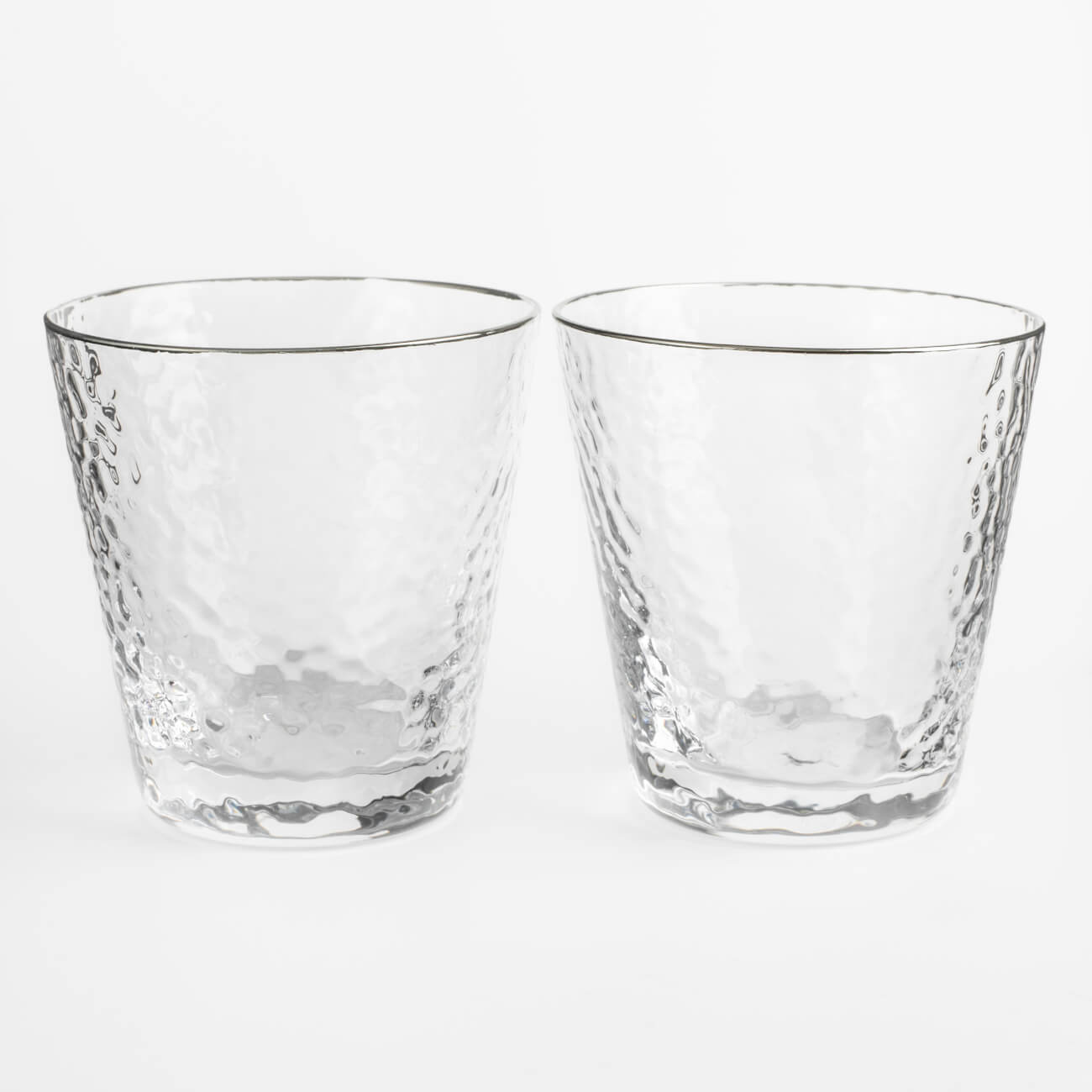 стакан для виски 270 мл 2 шт стекло ripply Стакан для виски, 270 мл, 2 шт, стекло, с серебристым кантом, Ripply silver