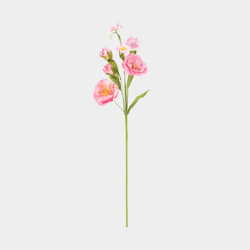 Ветка декоративная, 58 см, бумага/пластик, Розовые пионы, Flower garden