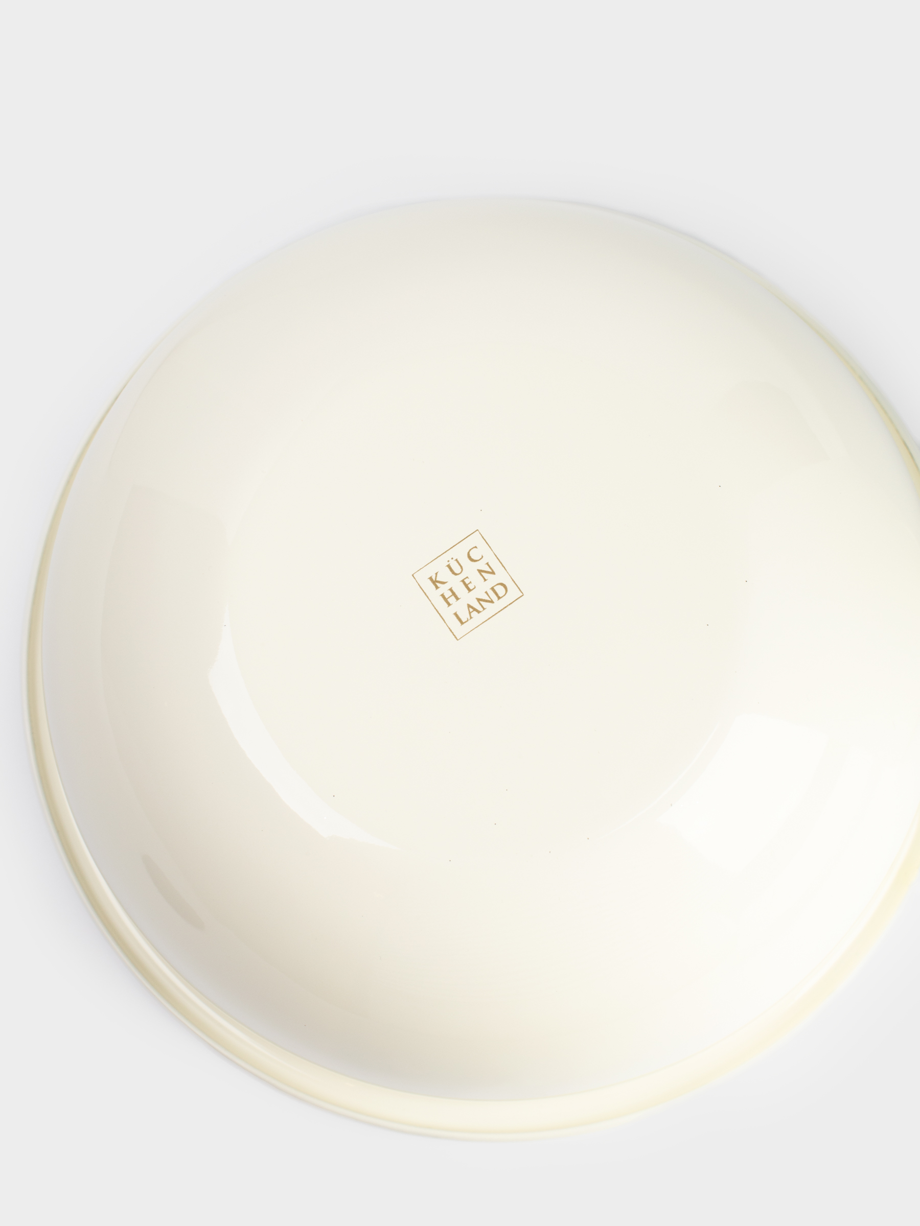 Миска, 2,4 л, металл эмалированный, молочная, с золотистым кантом, Домик, Enamel, image-3