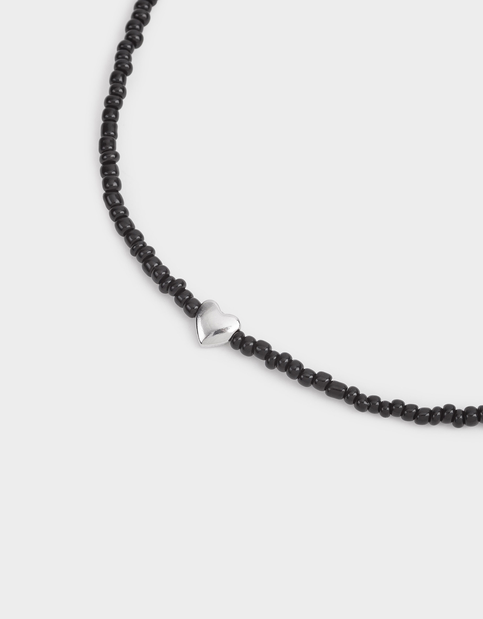Цепочка, 44 см, с подвеской, стекло/металл, черная, Сердце, Jewelry black, image-5