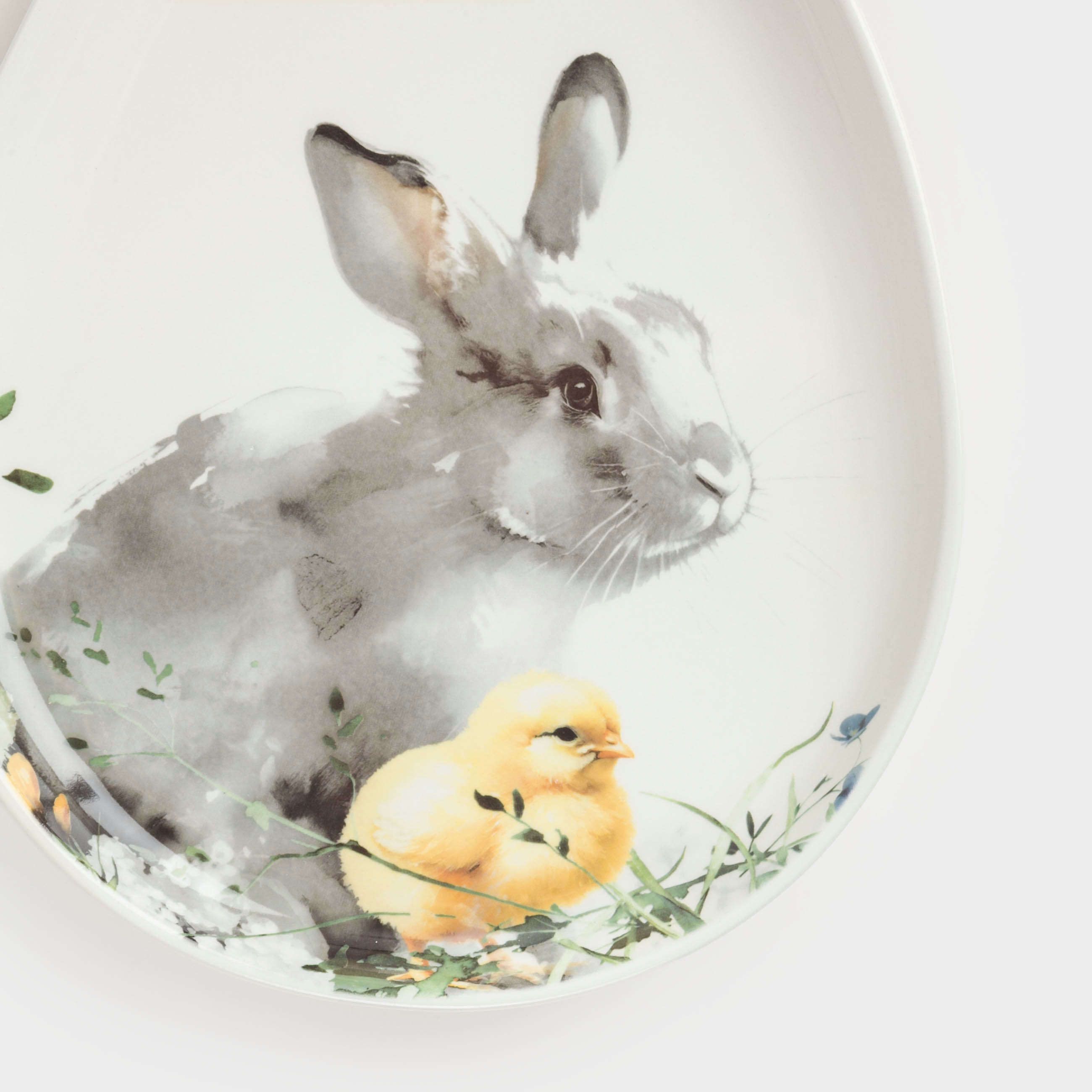 Блюдо, 25х20 см, керамика, белое, Яйцо, Кролик и цыпленок, Easter, image-7