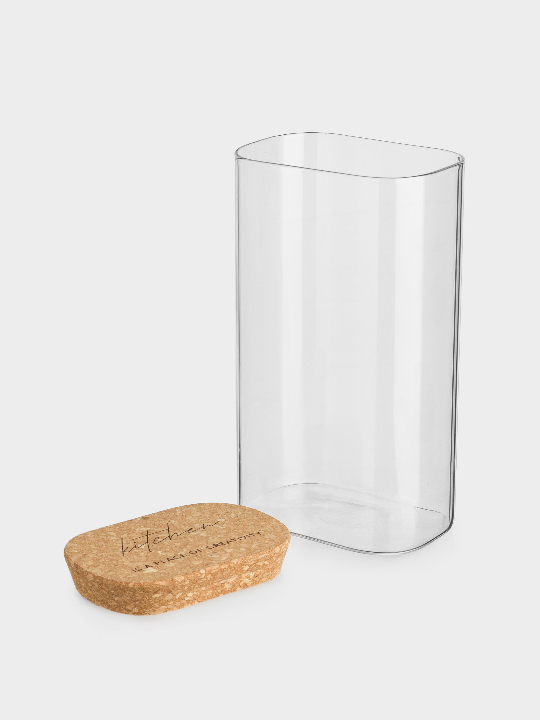Банка для сыпучих продуктов, 1,5 л, стекло/пробка, прямоугольная, Clear cork, image-5