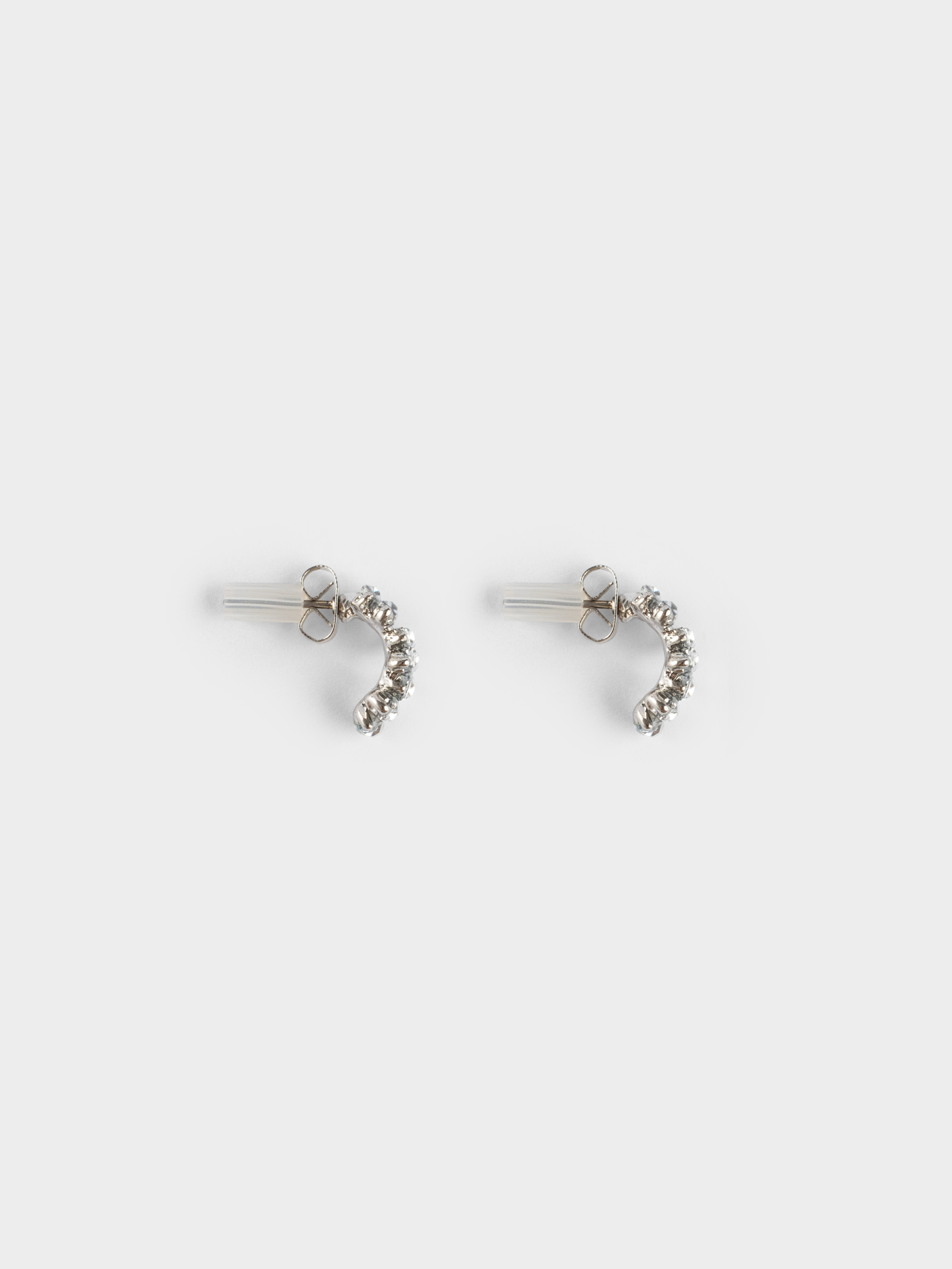 Серьги-пусеты, 1 см, 2 шт, металл/акрил, серебристые, Кристаллы, Jewelry crystal, image-1