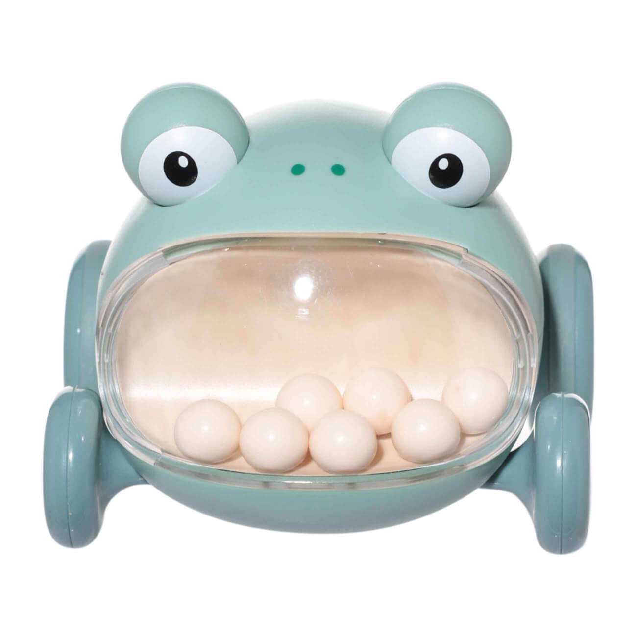 

Игрушка, 8 см, инерционная, пластик, ментоловая, Лягушка с шариками, Kiddy