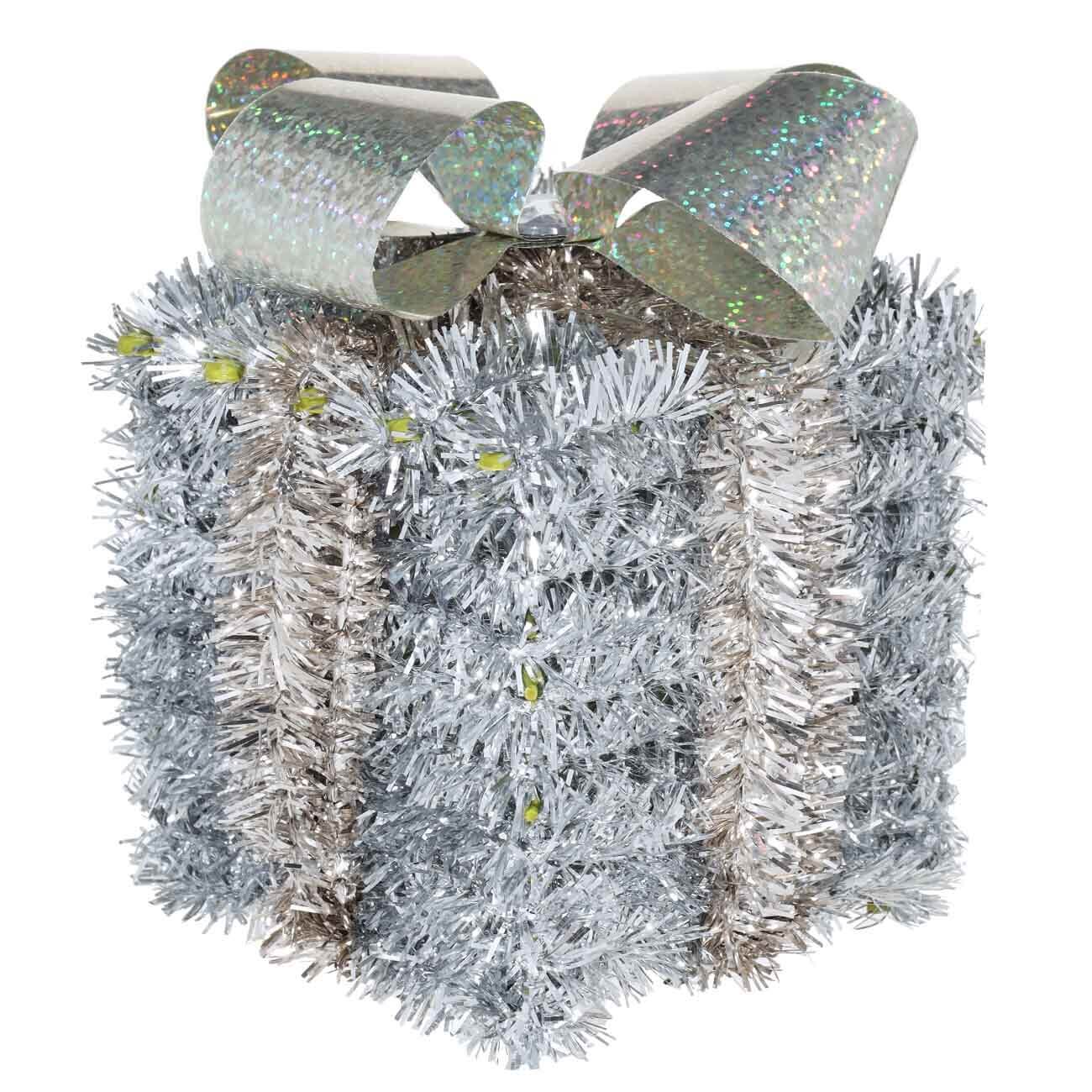 

Игрушка елочная, 11 см, мишура/пластик, серебристый, Подарок, Tinsel