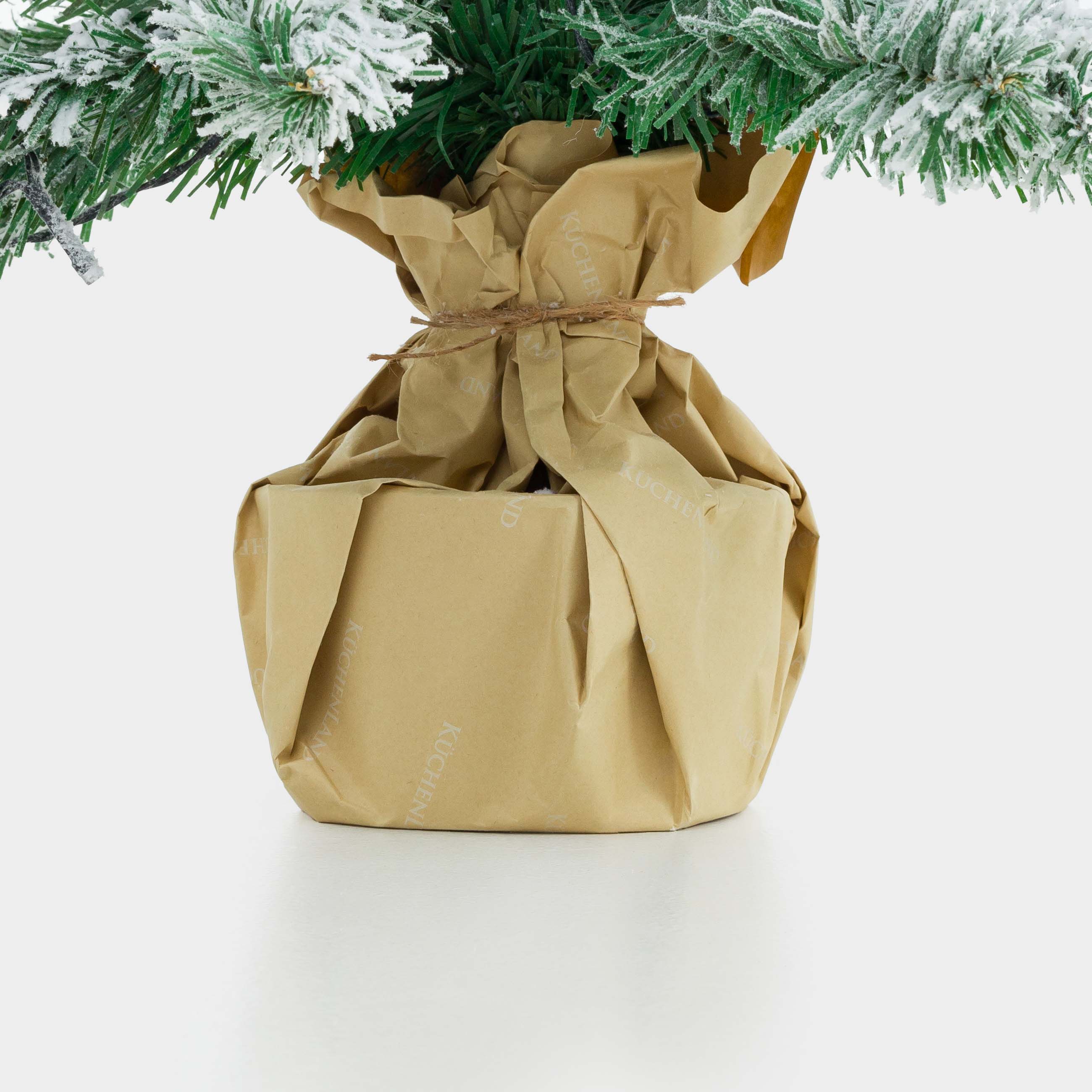 Ель искусственная, 90 cм, на подставке, с подсветкой, ПВХ/металл, Заснеженная ель, Snowy decor, image-3