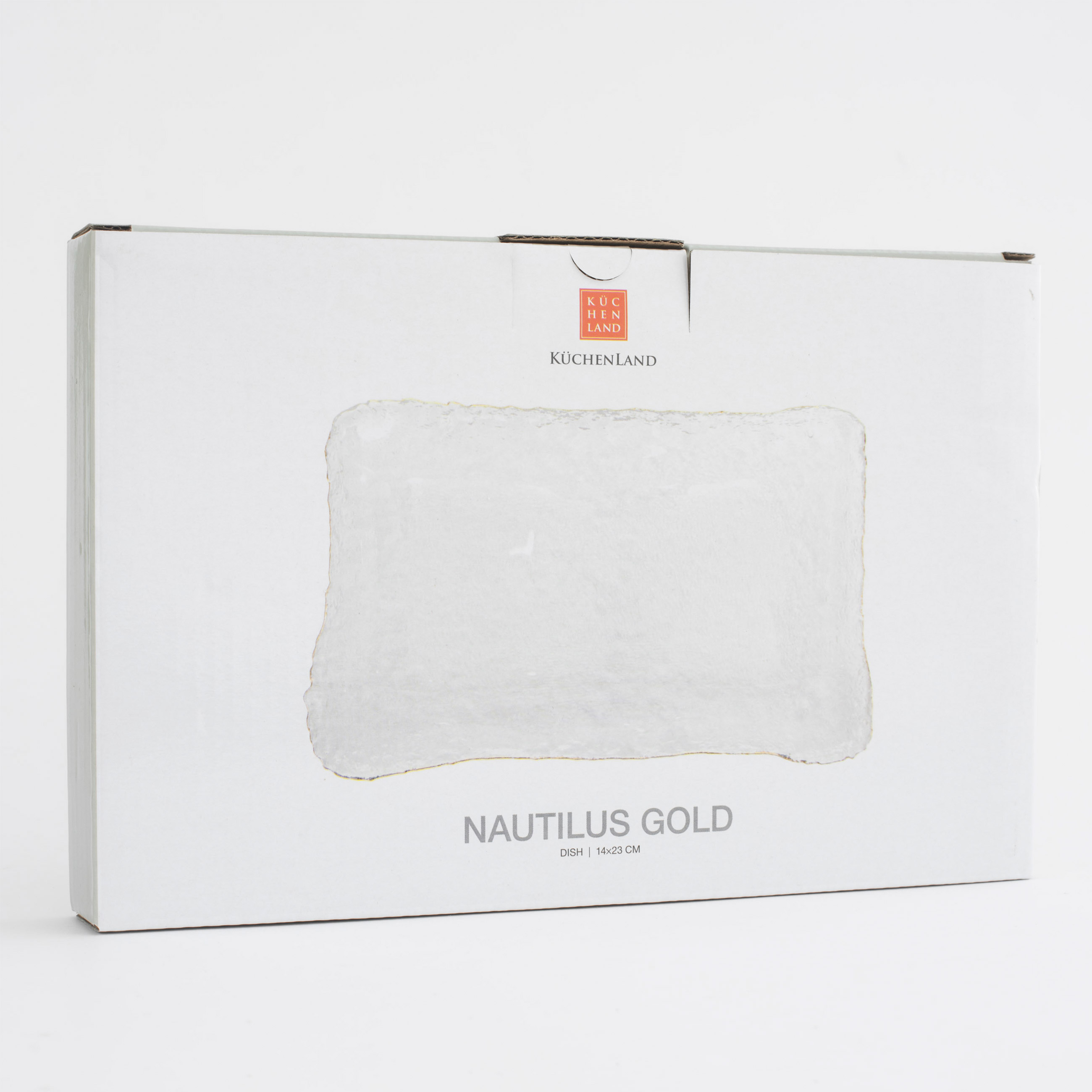 Блюдо, 14х23 см, стекло, прямоугольное, с золотистым кантом, Nautilus gold изображение № 6