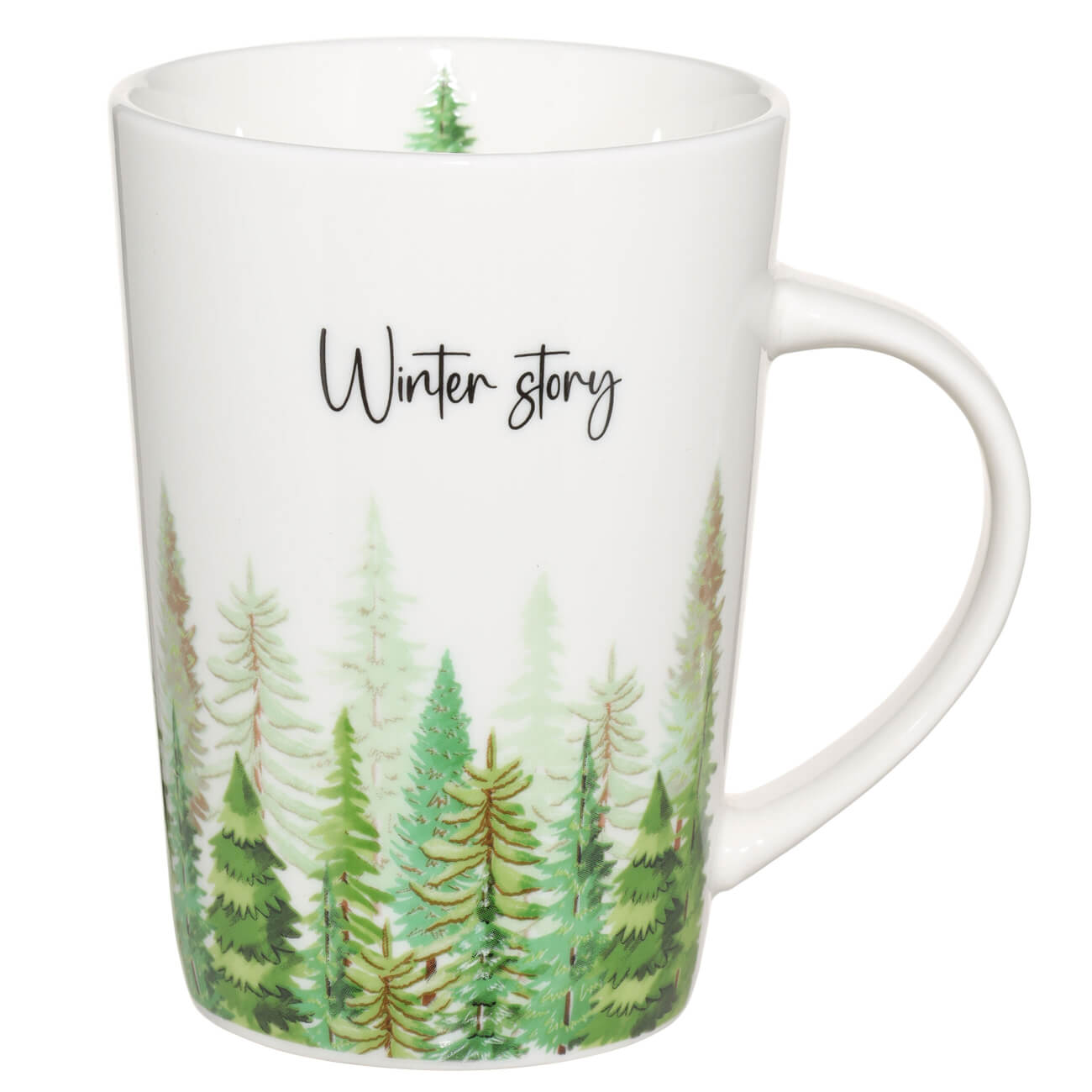 

Кружка, 420 мл, фарфор N, белая, Хвойный лес, Woodland story