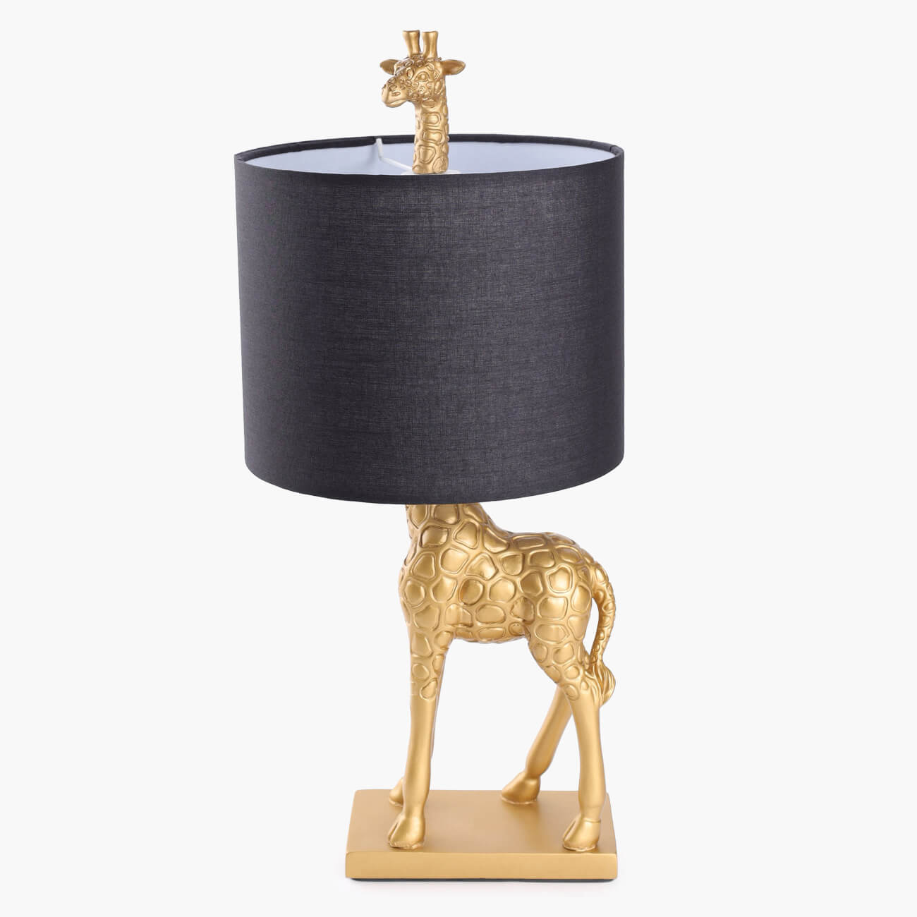 Светильник настольный, 43 см, полирезин/полиэстер, черно-золотистый, Жираф, Giraffe