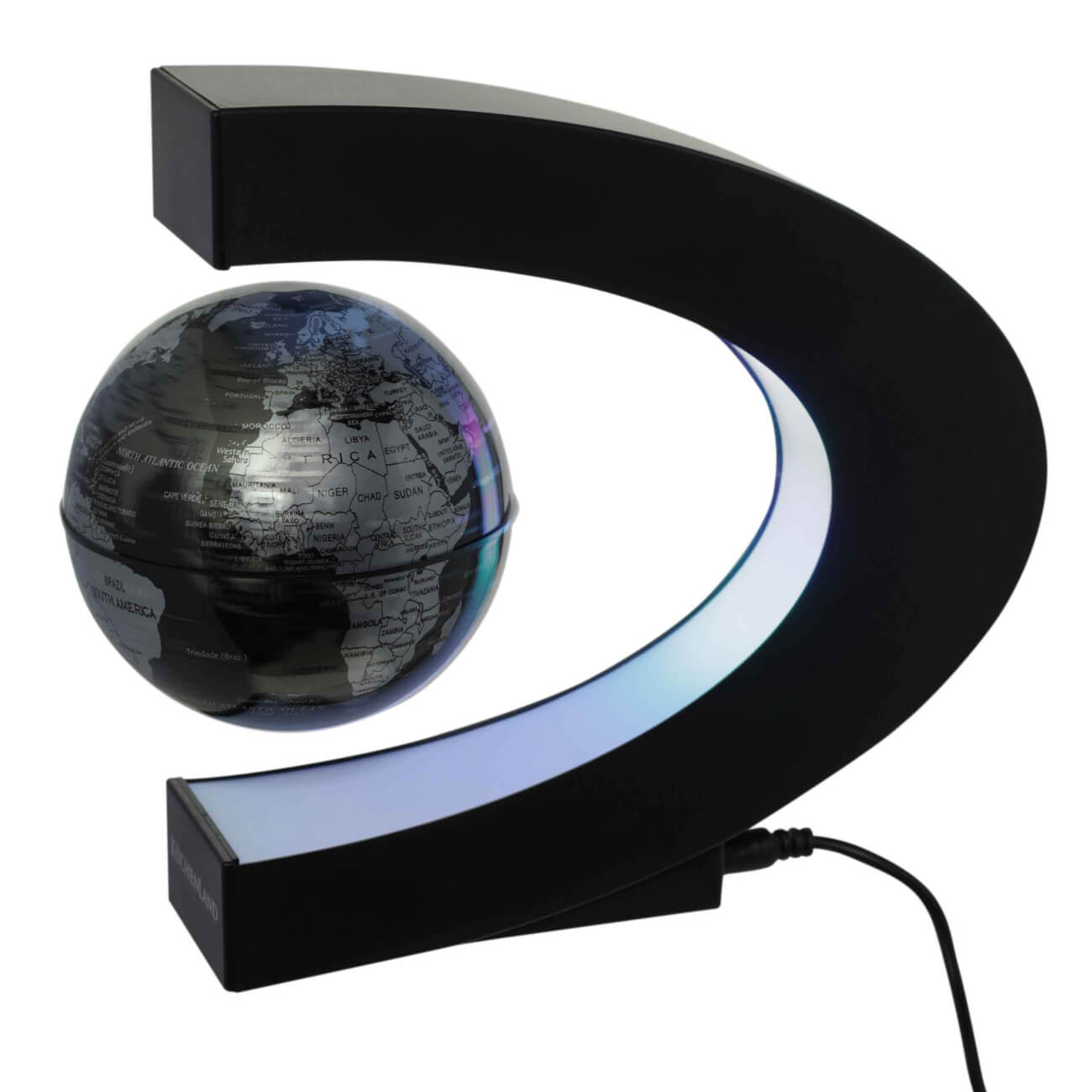 Светильник декоративный, 17х17 см, левитирующий, пластик, черный, Глобус, Discovery