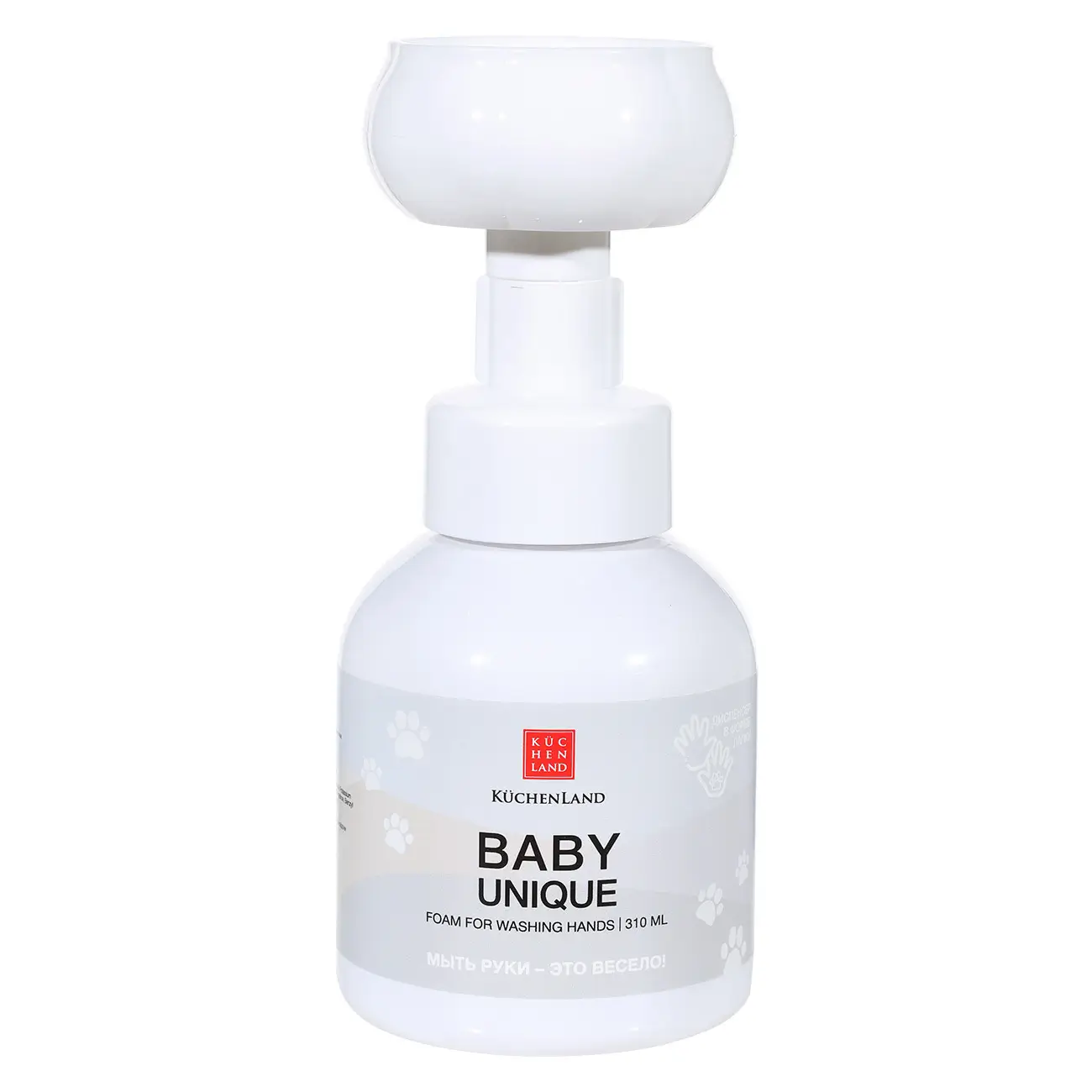 Пенка для мытья рук, 310 мл, детская, карамель, Лапка, Baby unique, image-0