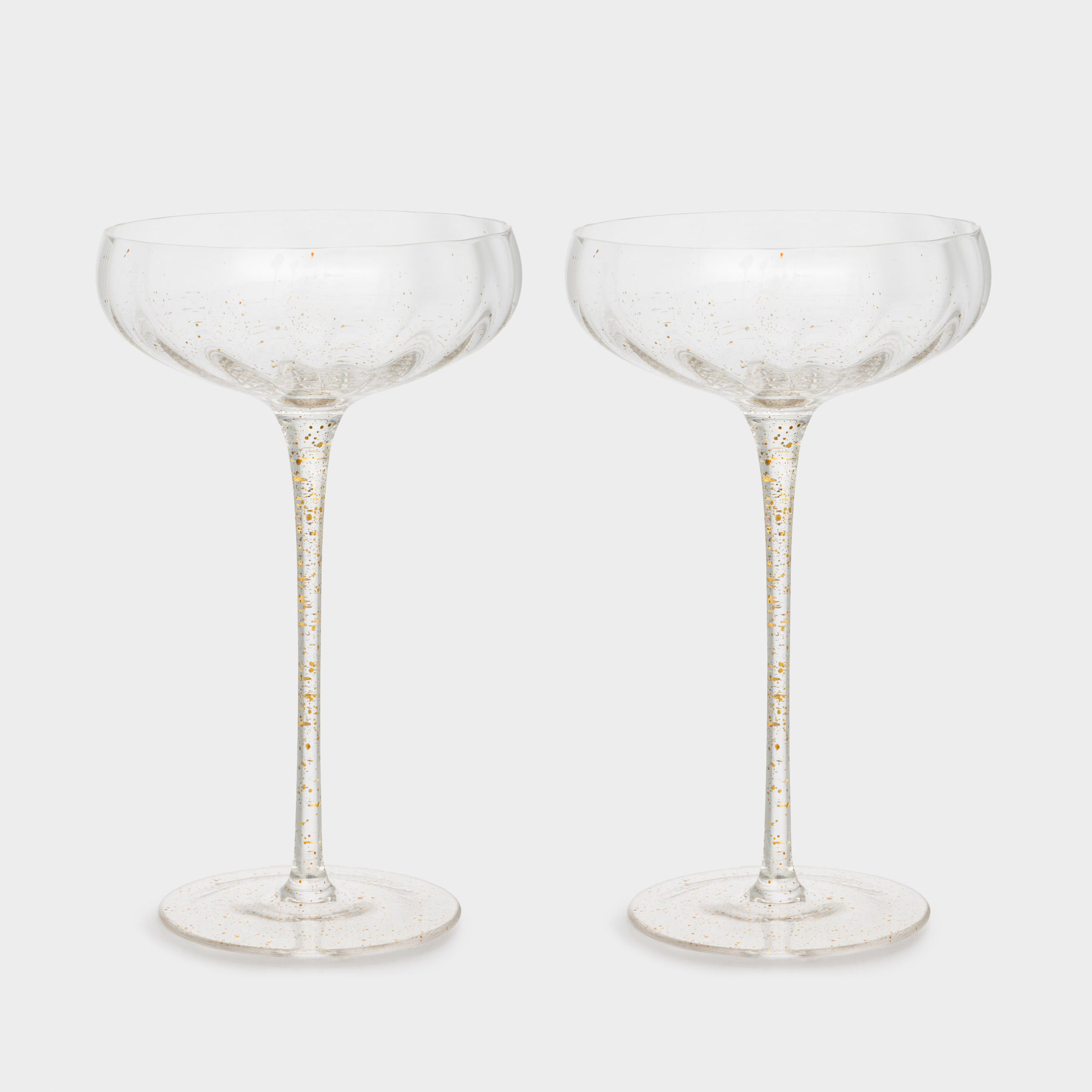 Бокал-креманка для шампанского 220 мл 2 шт стекло Золотистые брызги Filo R speck 2990₽