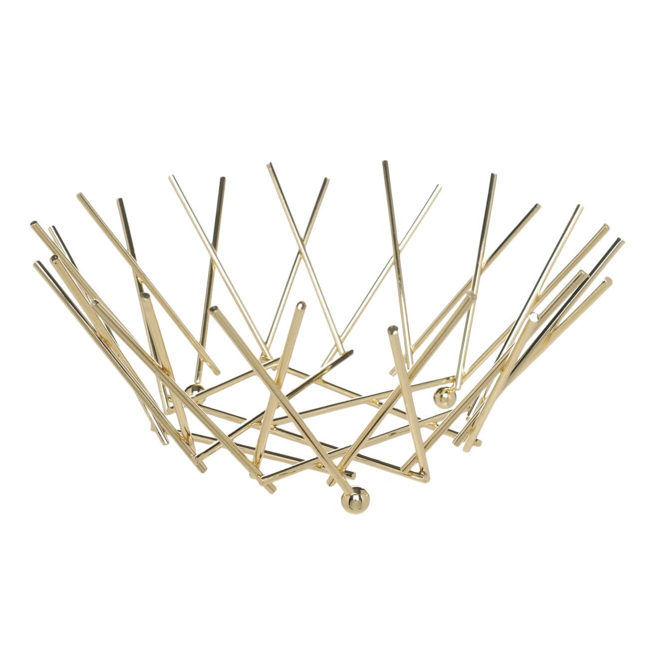 

Корзина для фруктов, 27 см, металл, золотистая, Twist gold