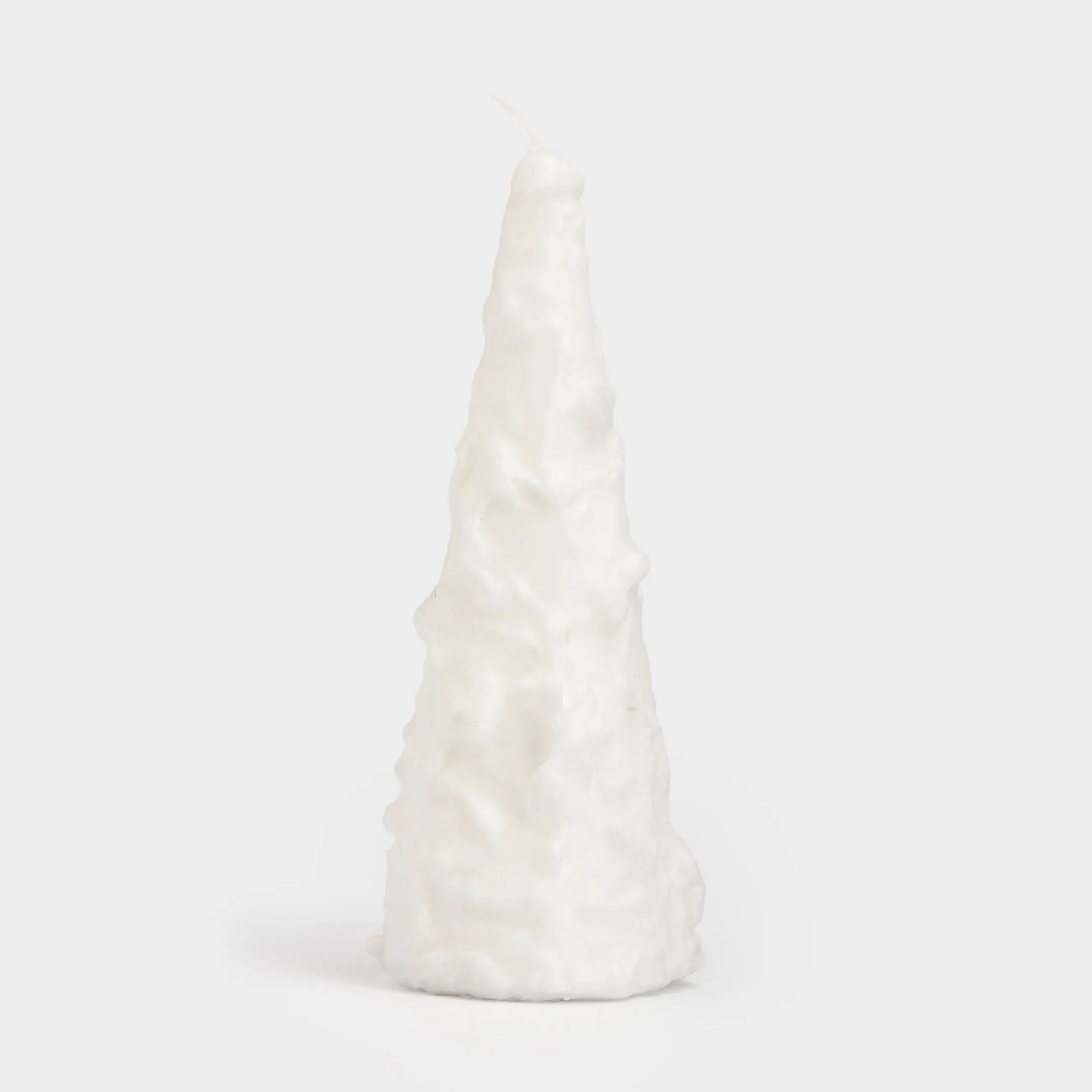 Свеча, 6x15 см, белая, Застывший снег на елке, Snowy candle