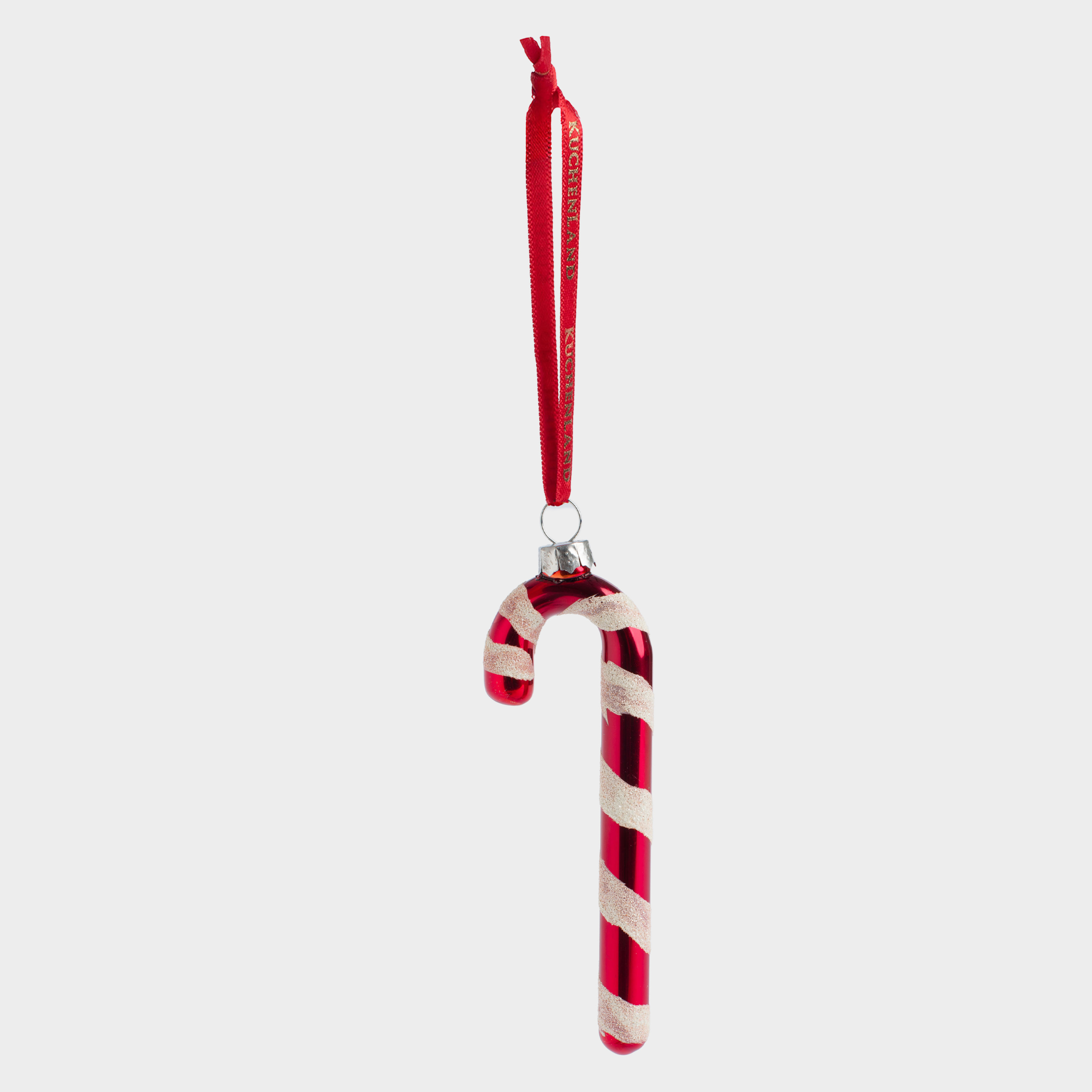 Игрушка елочная, 10 см, стекло, красная, Леденец-трость, Figure christmas, image-1
