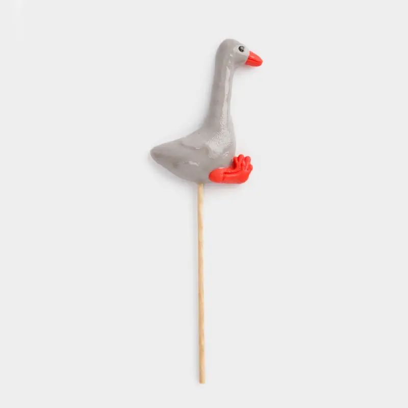 Леденец, 40 гр, на палочке, серый, Гусь, Goose, image-0