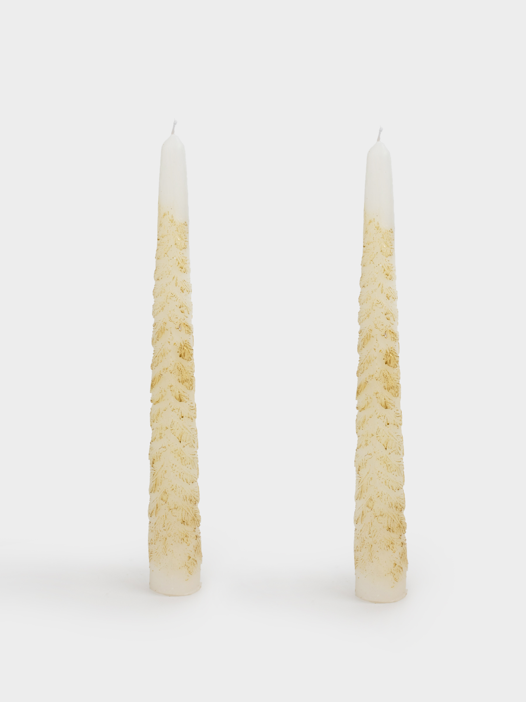 Свеча, 25 см, 2 шт, тонкая, молочно-золотистая, Ель, Fir candle, image-0