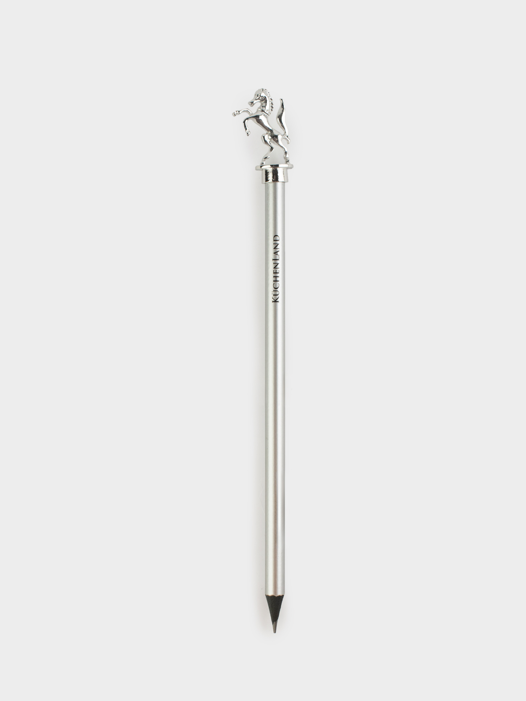 Карандаш, 18 см, чернографитный, с фигуркой, серебристый, Конь, Draw figure, image-0