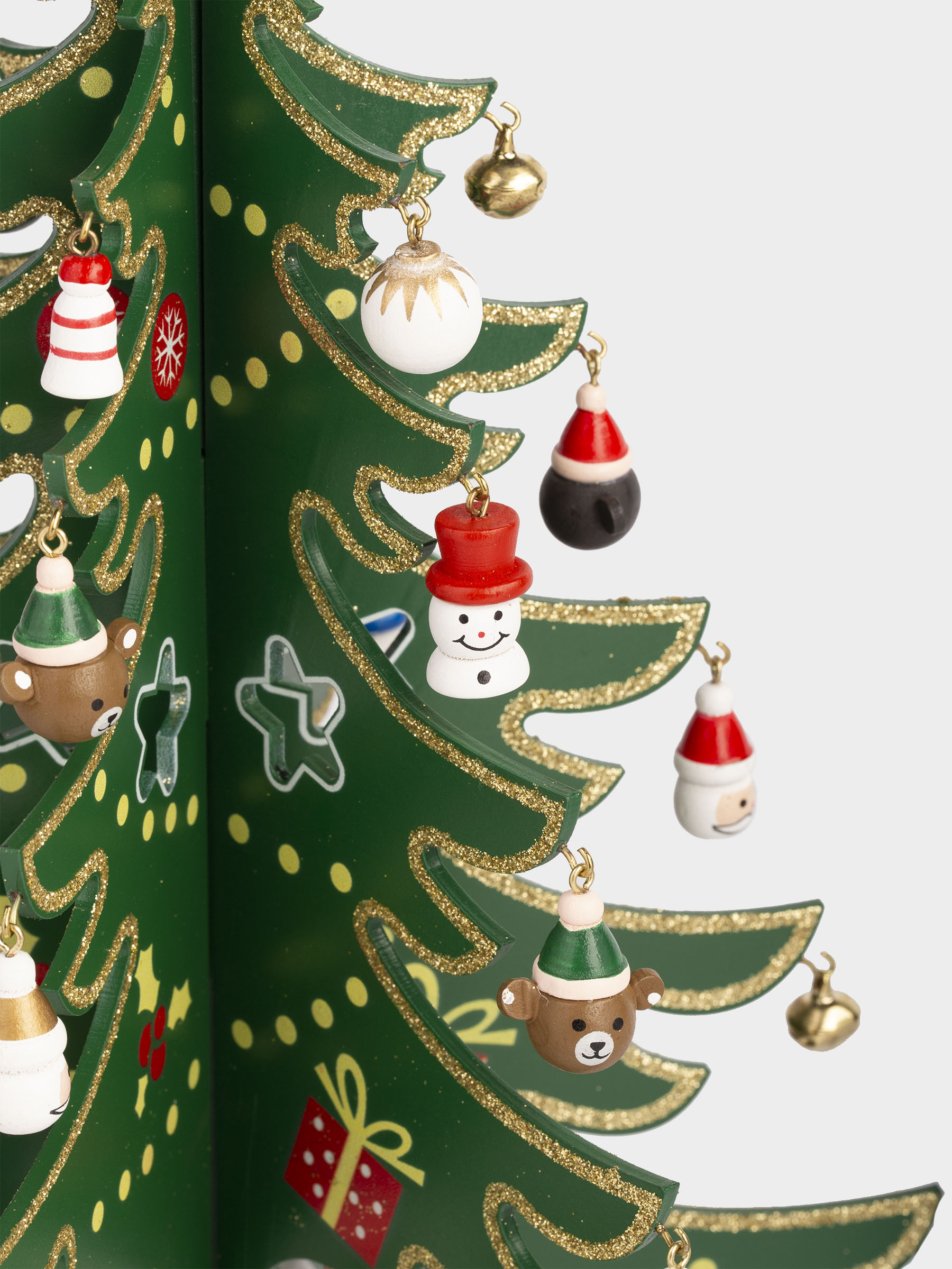 Статуэтка, 36 см, с подвесками, МДФ, зеленая, Ель с игрушками, Christmas style, image-4