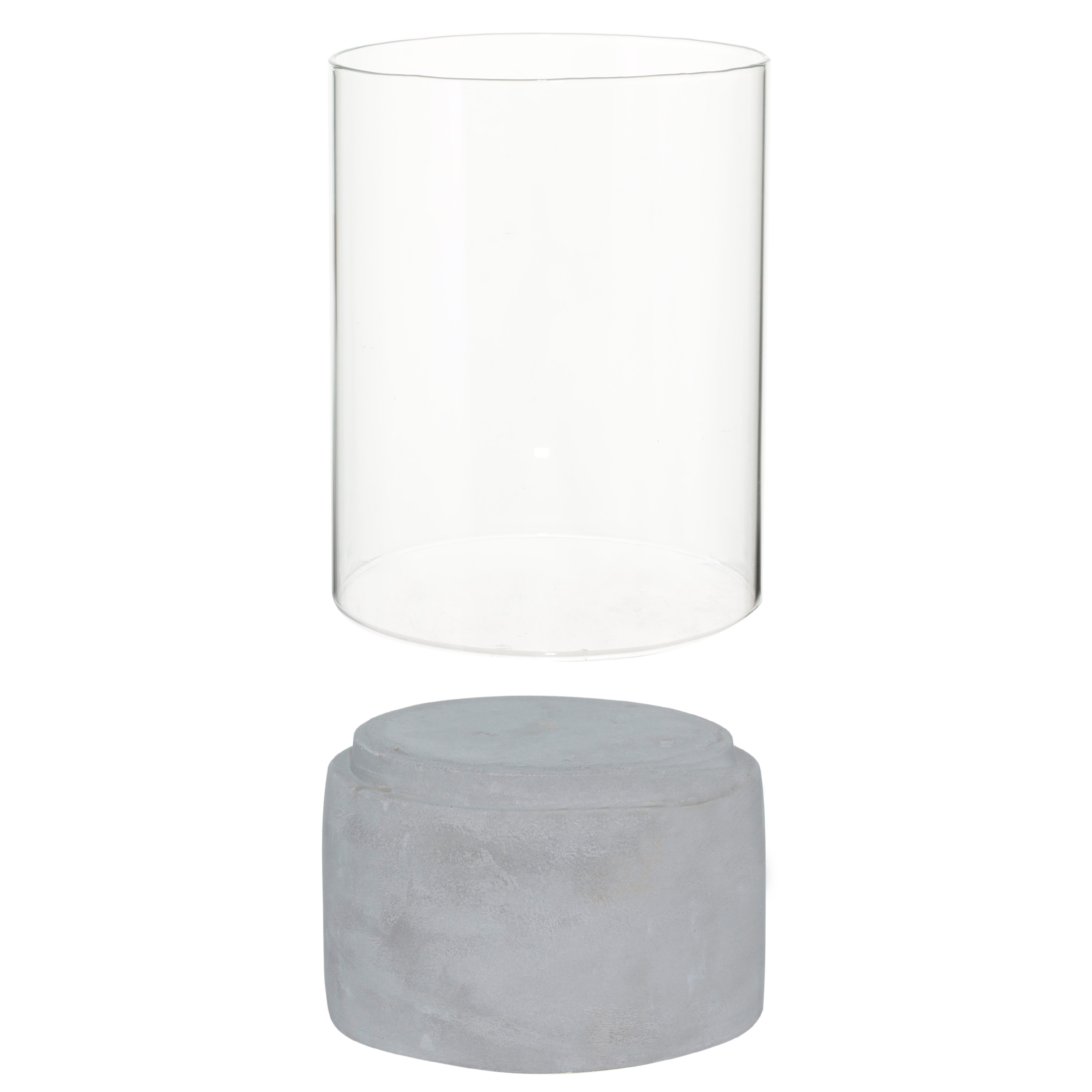 Подсвечник, 22 см, для одной свечи, стекло/бетон, Basic изображение № 2