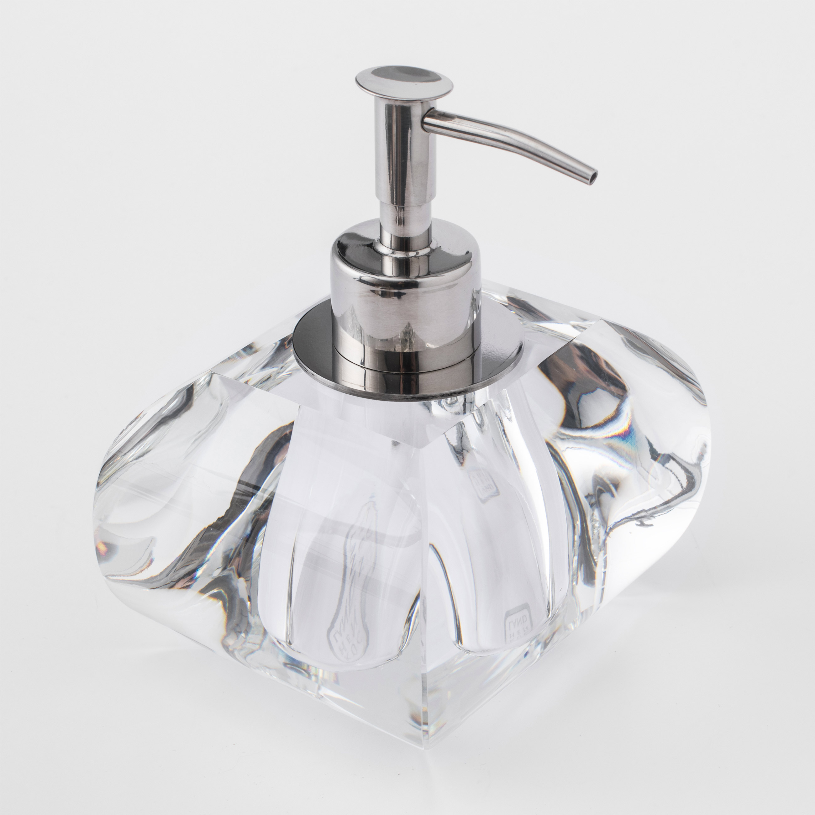 Диспенсер для жидкого мыла, 75 мл, стекло/металл, Lux crystal изображение № 3
