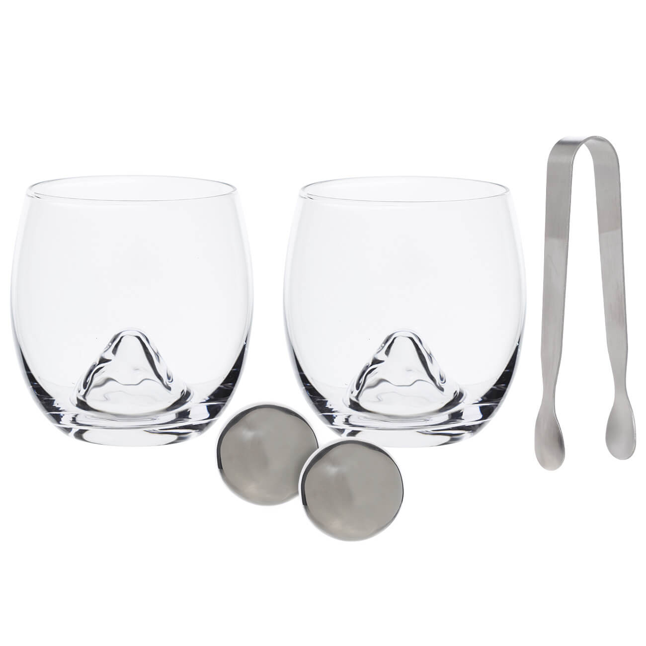 Набор для виски, 2 перс, 5 пр, стаканы/охлаждающие шарики, стекло/сталь, Hill, Bar набор камней для виски с новым годом 9 шт
