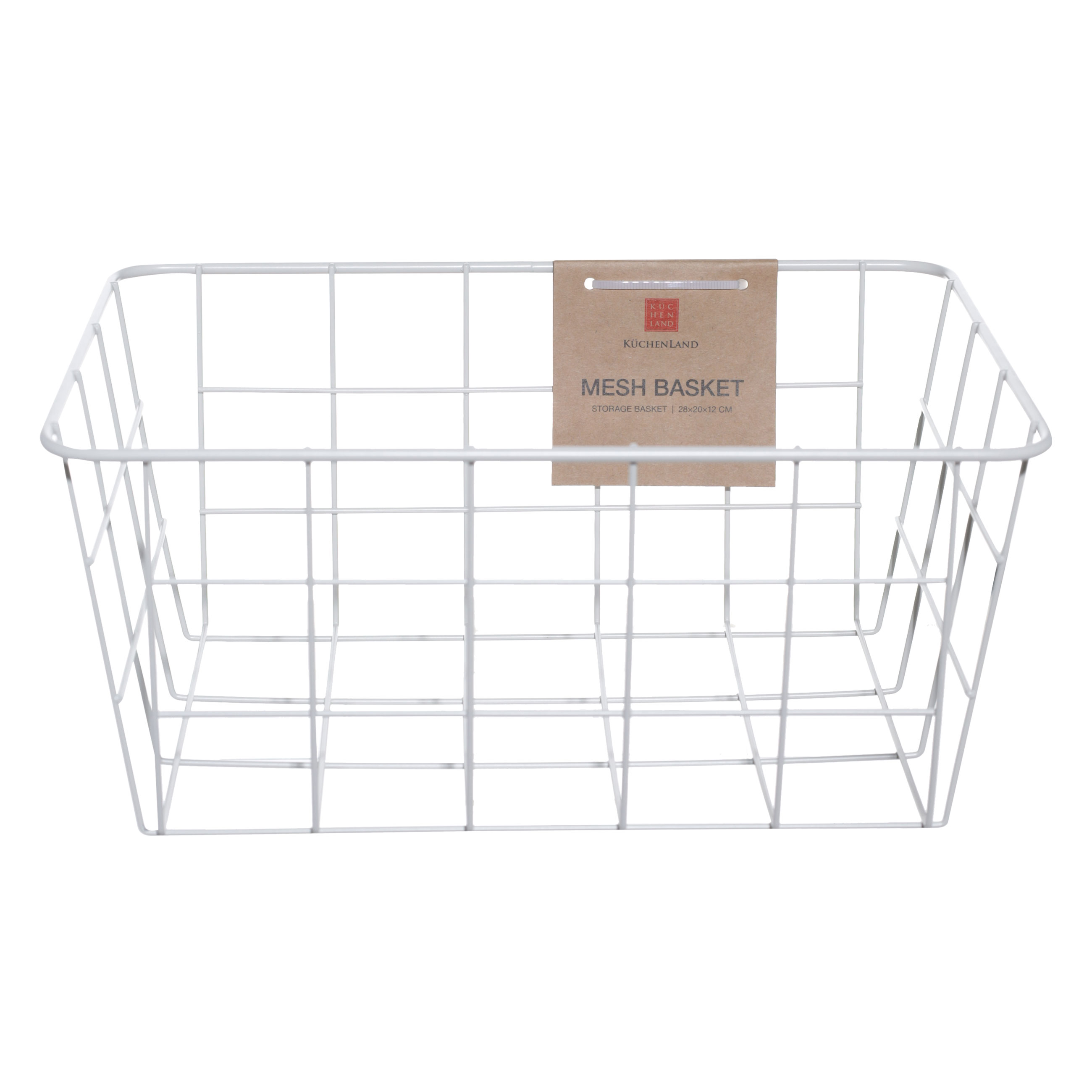 Корзина для хранения, 28х20х12 см, металл, прямоугольная, бежевая, Mesh basket изображение № 2