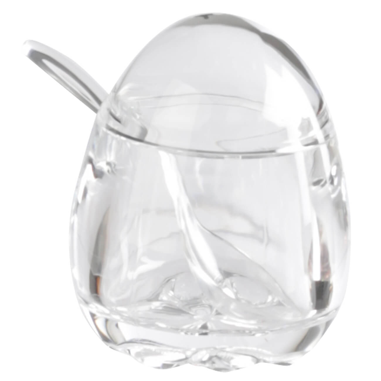 

Сахарница, 10 см, 150 мл, с ложкой, акрил, Яйцо, Clear
