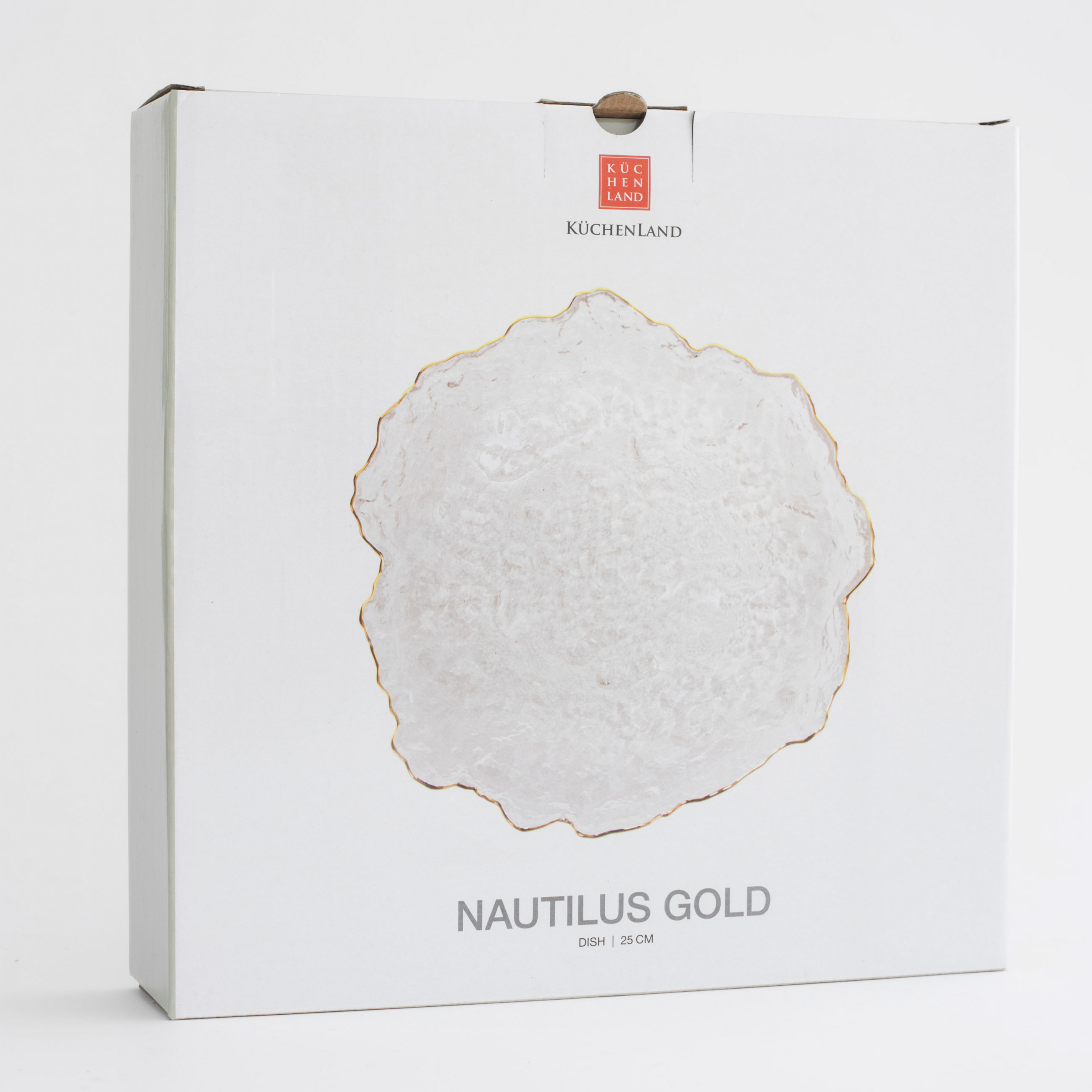 Блюдо, 25 см, стекло, с золотистым кантом, Nautilus gold изображение № 5