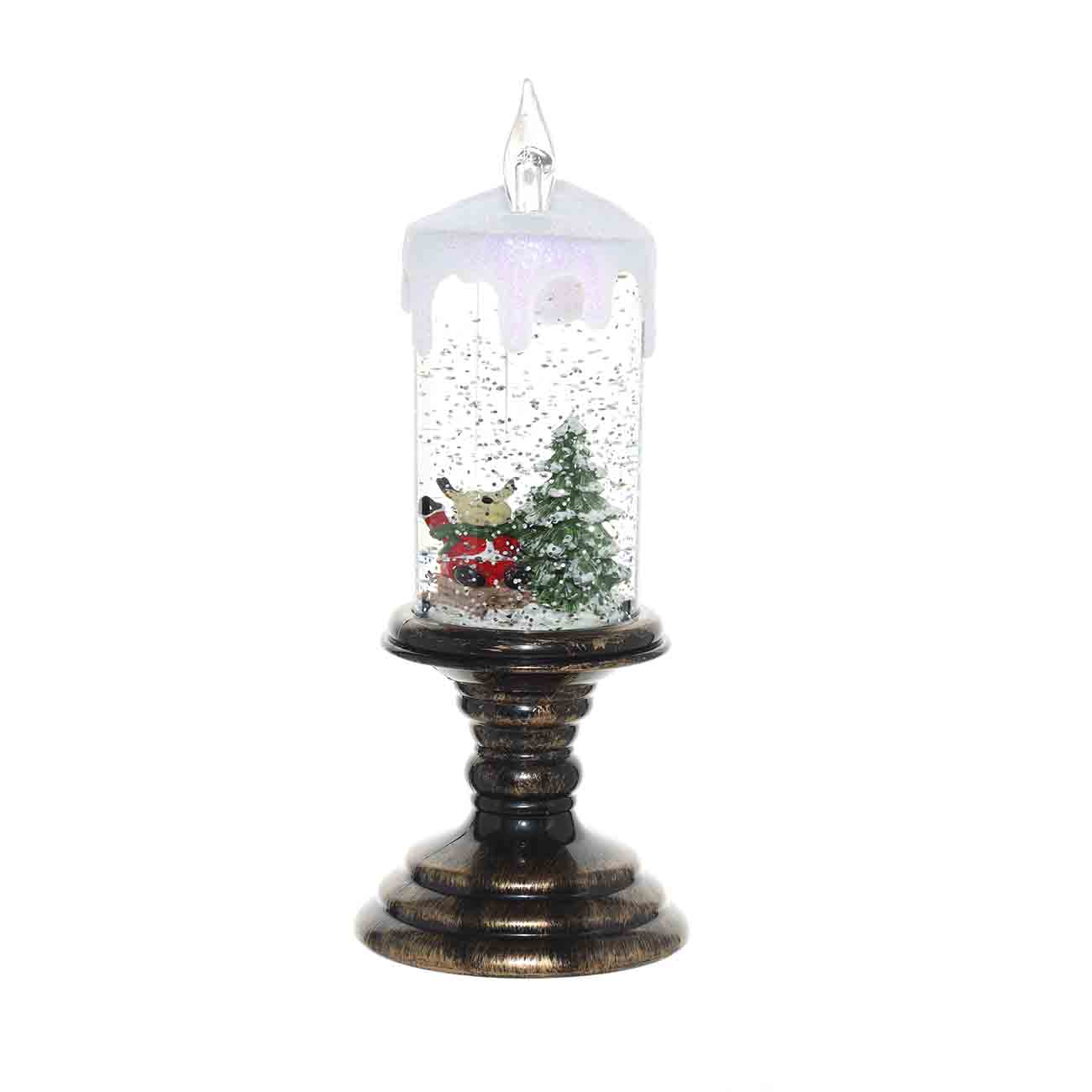 Снежный фонарь, 25 см, пластик, Свеча на подсвечнике, Christmas style - фото 1