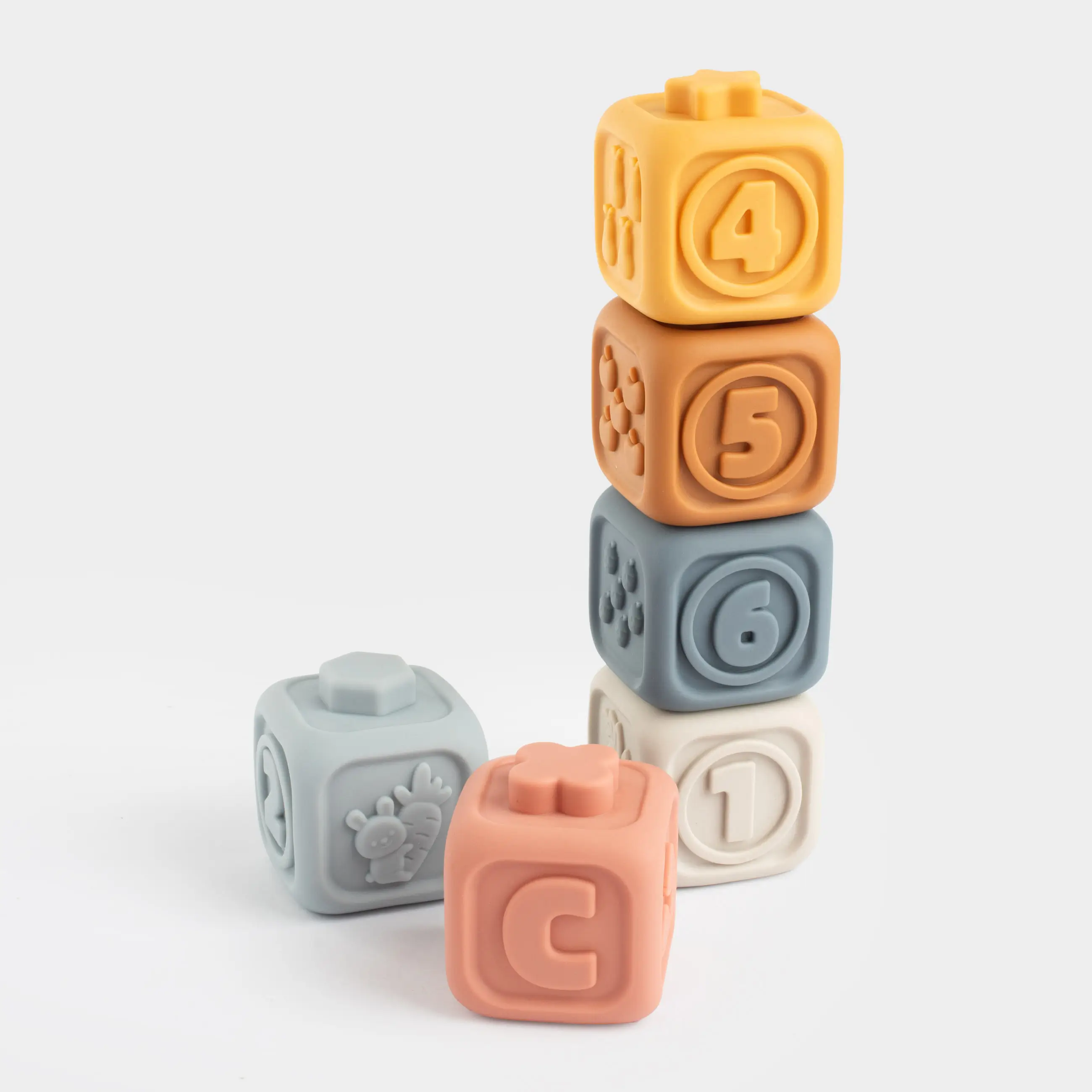 Игрушка-сортер, 6х6 см, 6 пр, развивающая, ПВХ, цветная, Кубики, Kiddy