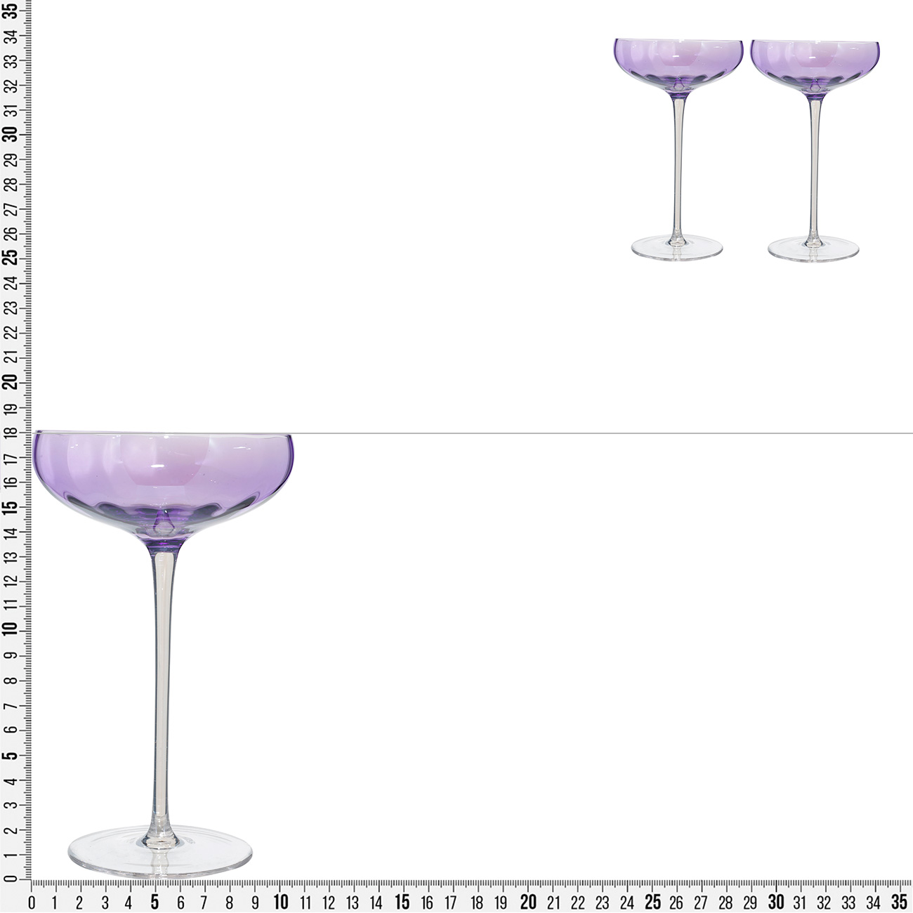 Бокал-креманка для шампанского, 220 мл, 2 шт, стекло, фиолетовый, Filo R color изображение № 7