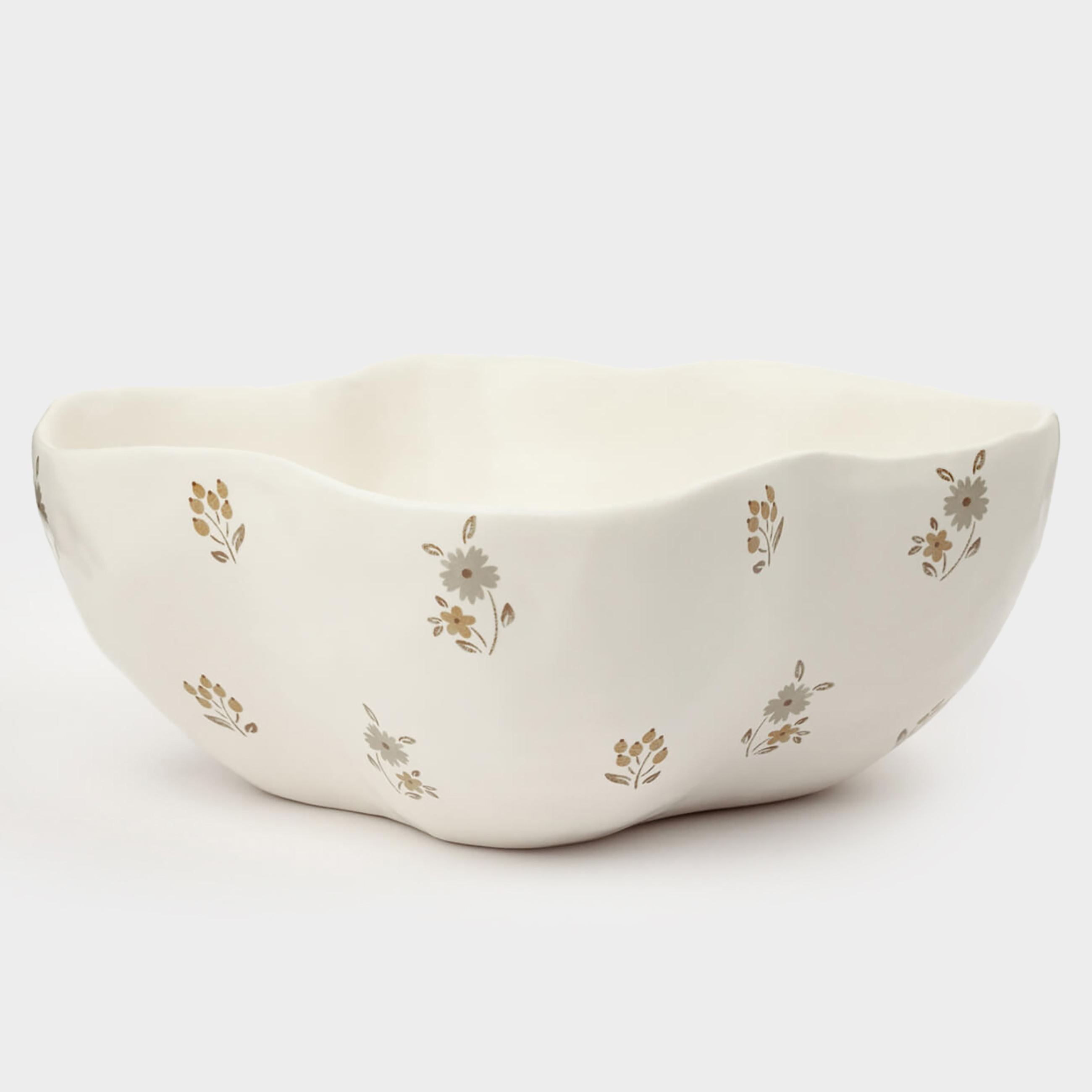 Салатник 21х8 см 12 л керамика молочный Винтажные цветы La flore 1690₽