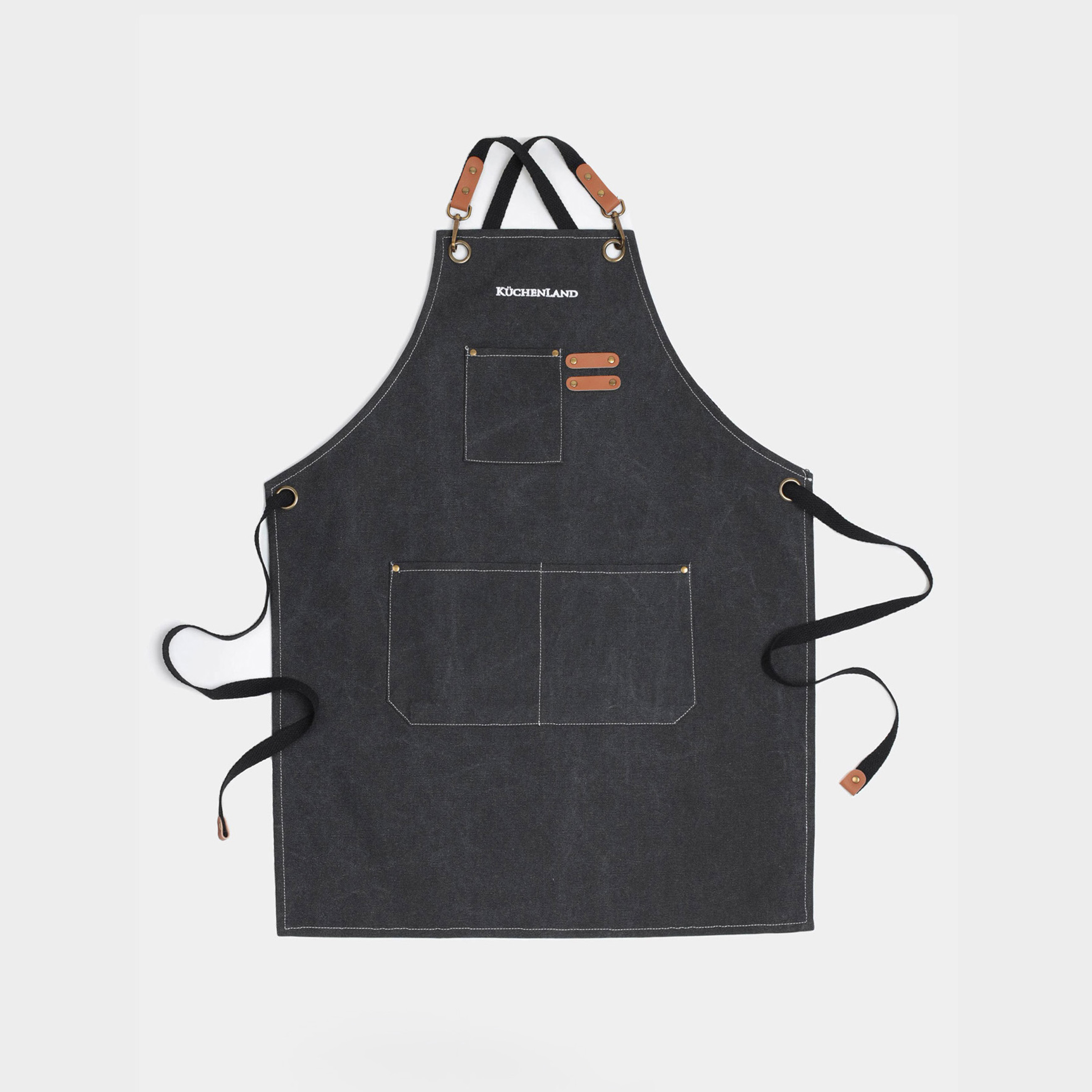 Фартук 58х78 см с карманами териленхлопокискусственная кожа черный BBQ 1790₽