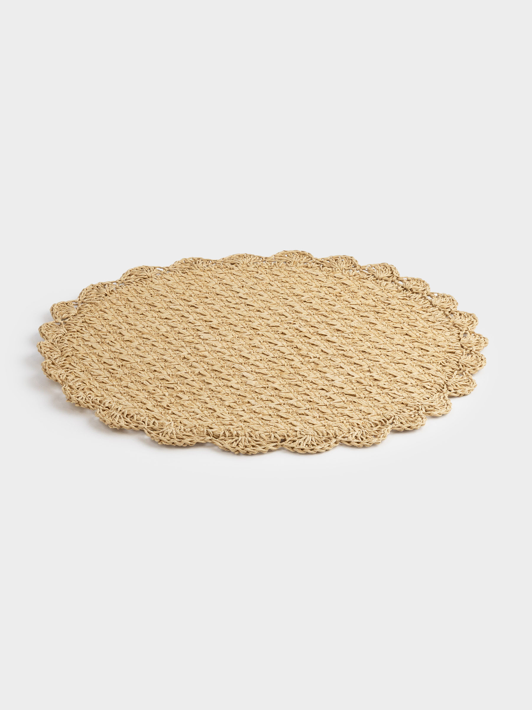 Салфетка под приборы, 38 см, целлюлоза, круглая, бежевая, Straw