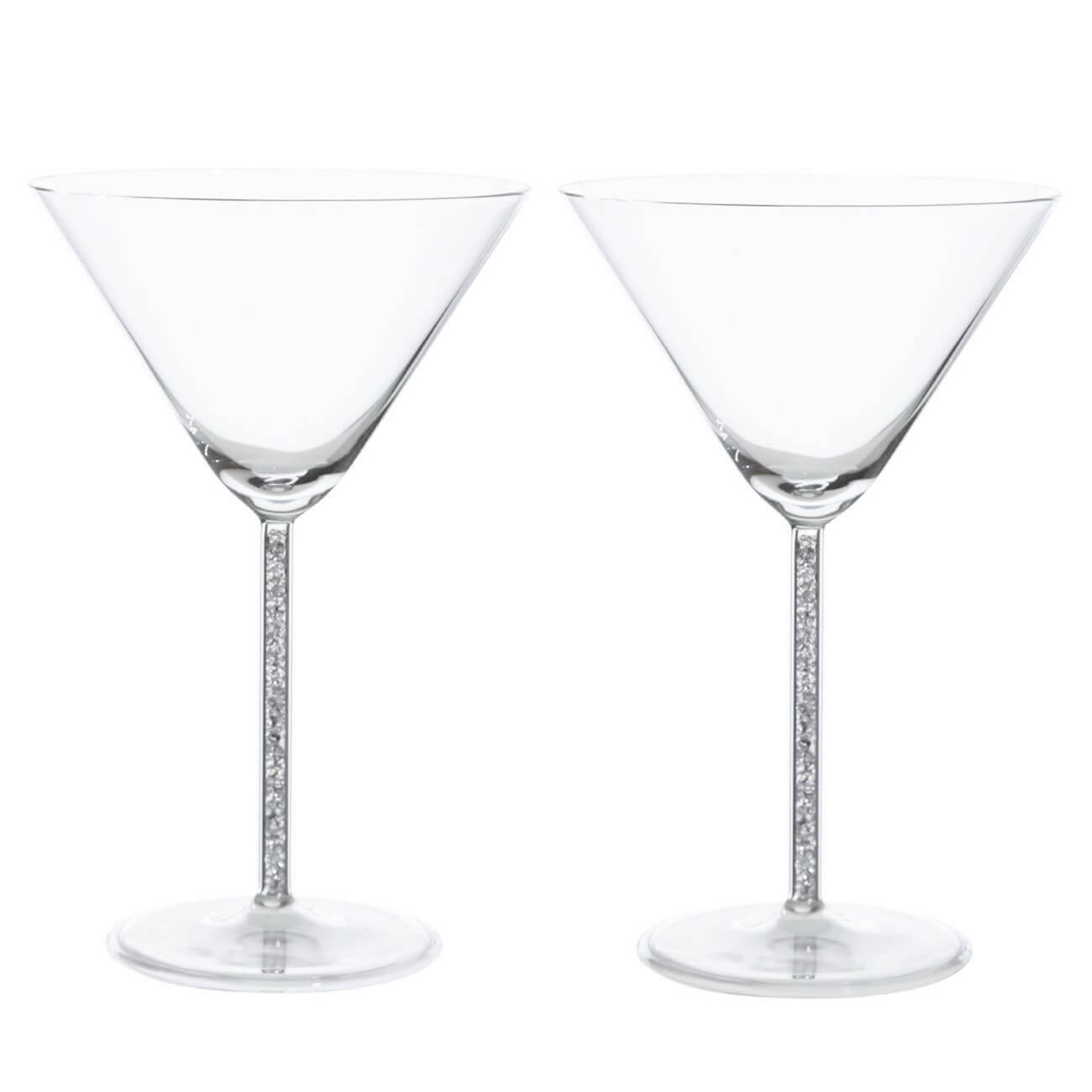 Бокал для мартини, 270 мл, 2 шт, стекло/стразы, Crystal decor стразы для декора на клеевой основе 2 мм серебристый
