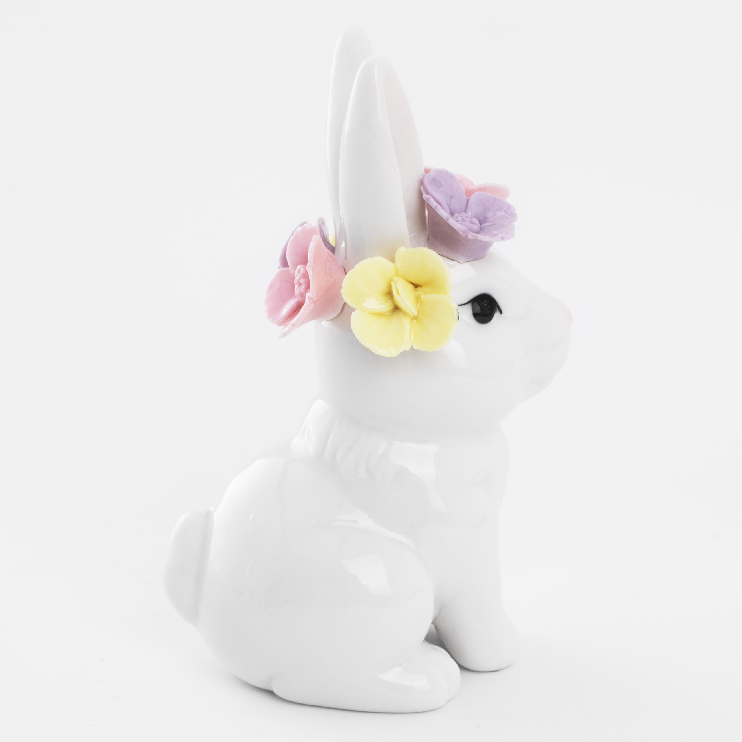 Статуэтка, 12 см, фарфор P, белая, Кролик в цветочном венке, Easter изображение № 5