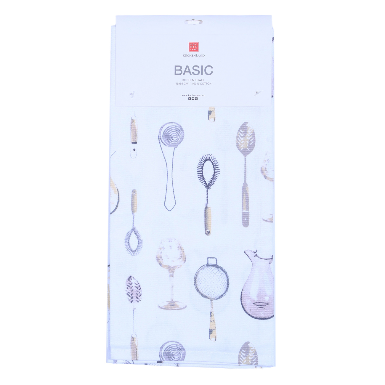 

Полотенце кухонное, 45х65 см, хлопок, Кухонная утварь, Basic