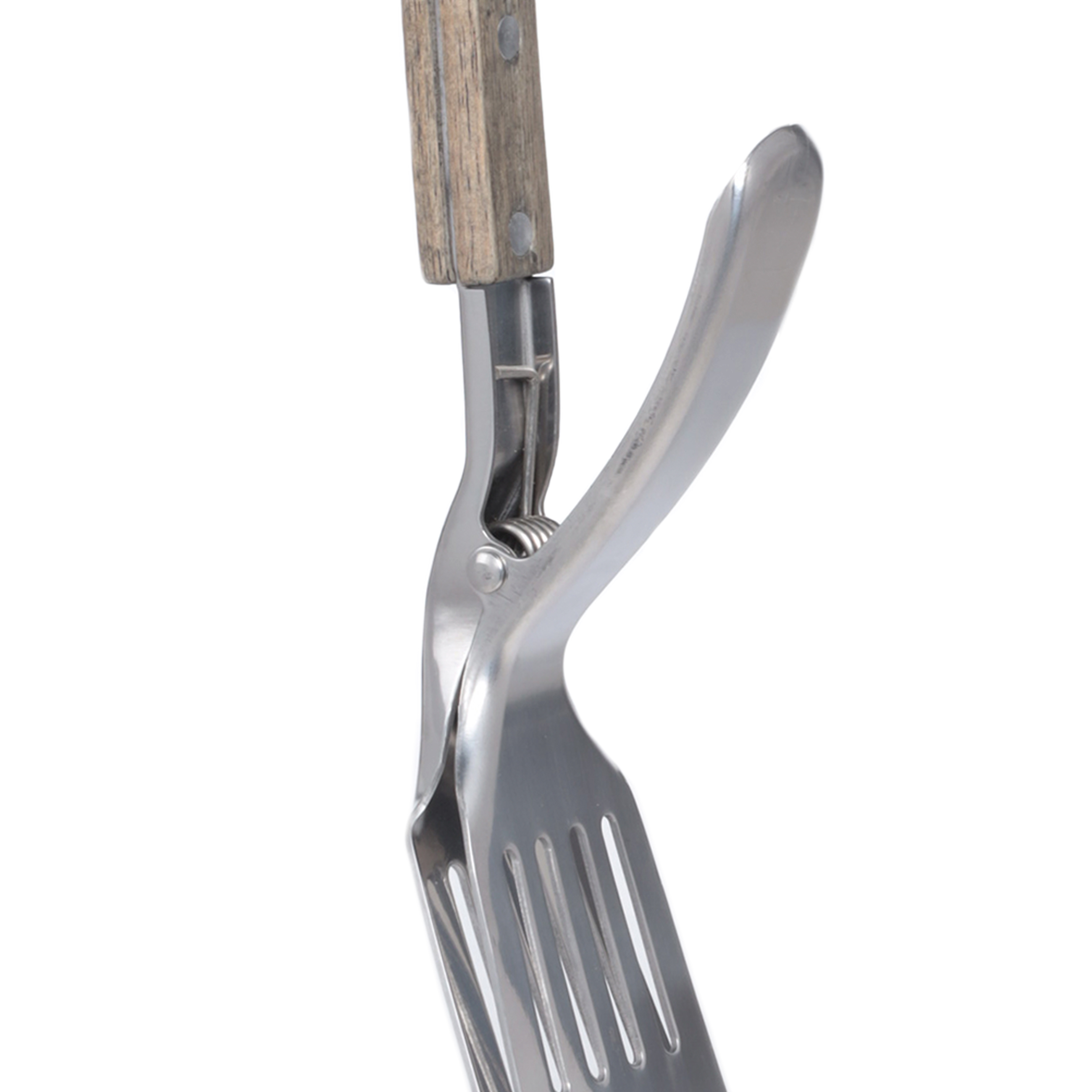 Лопатка-щипцы для барбекю, 40 см, с прорезями, сталь/дерево, BBQ изображение № 4