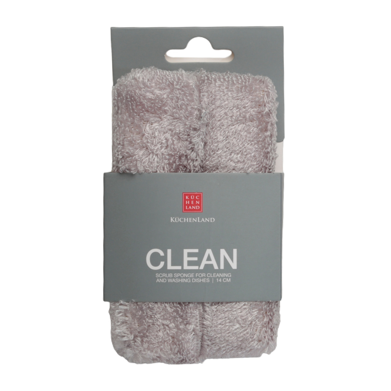 

Губка для уборки и мытья посуды, 14 см, бамбук, серая, Clean