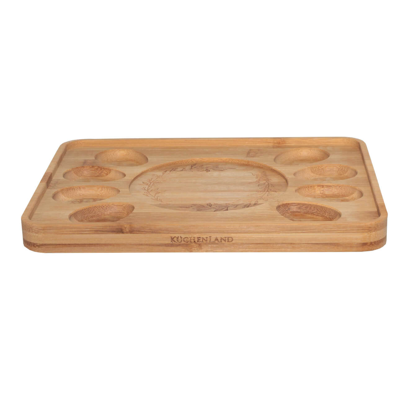 

Блюдо пасхальное, 24x18 см, 8 отд, с местом для кулича, бамбук, прямоугольное, Natural Easter