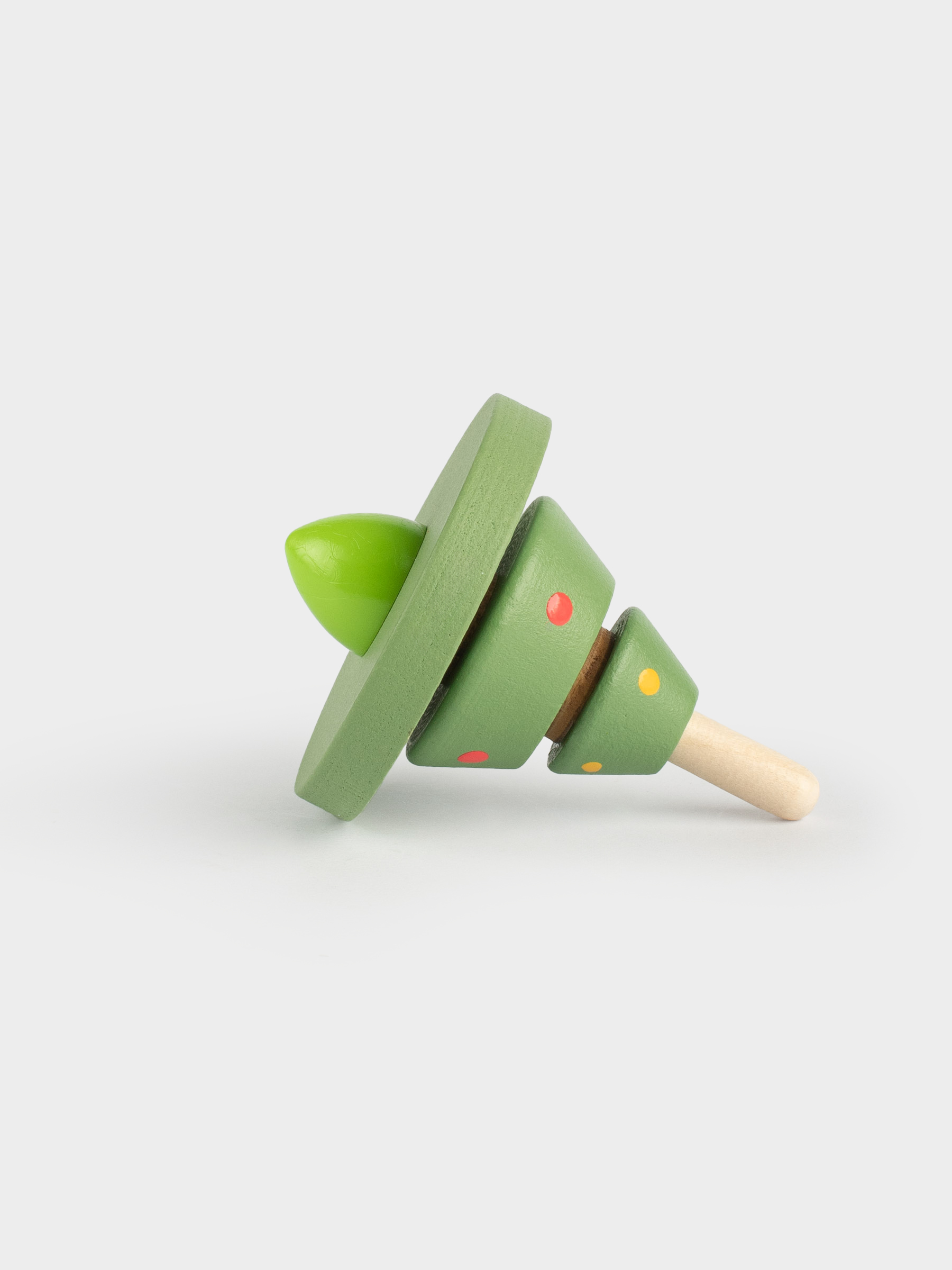 Игрушка, 6х5 см, дерево, зеленая, Юла, Kiddy, image-3