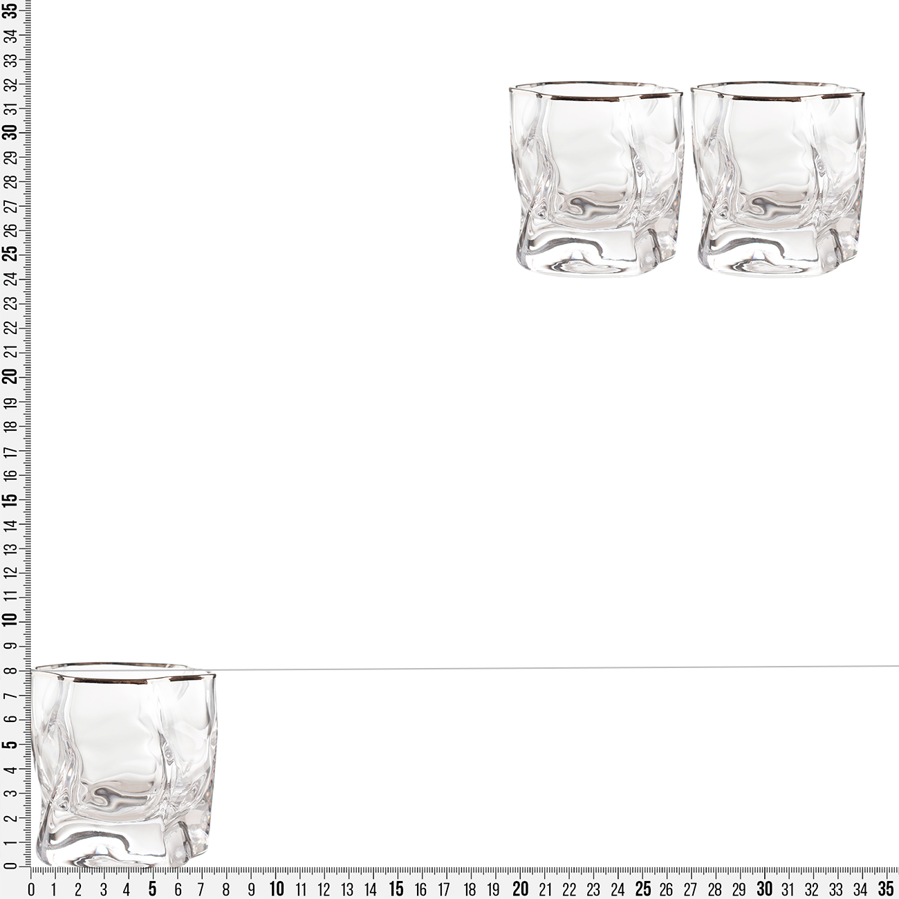 Стакан для виски, 245 мл, 2 шт, стекло, с серебристым кантом, Slalom silver изображение № 3