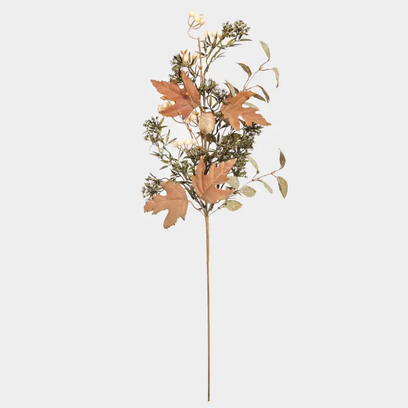 Ветка декоративная, 77 см, пластик/пенопласт, Осенние листья, Colors autumn decor, image-0