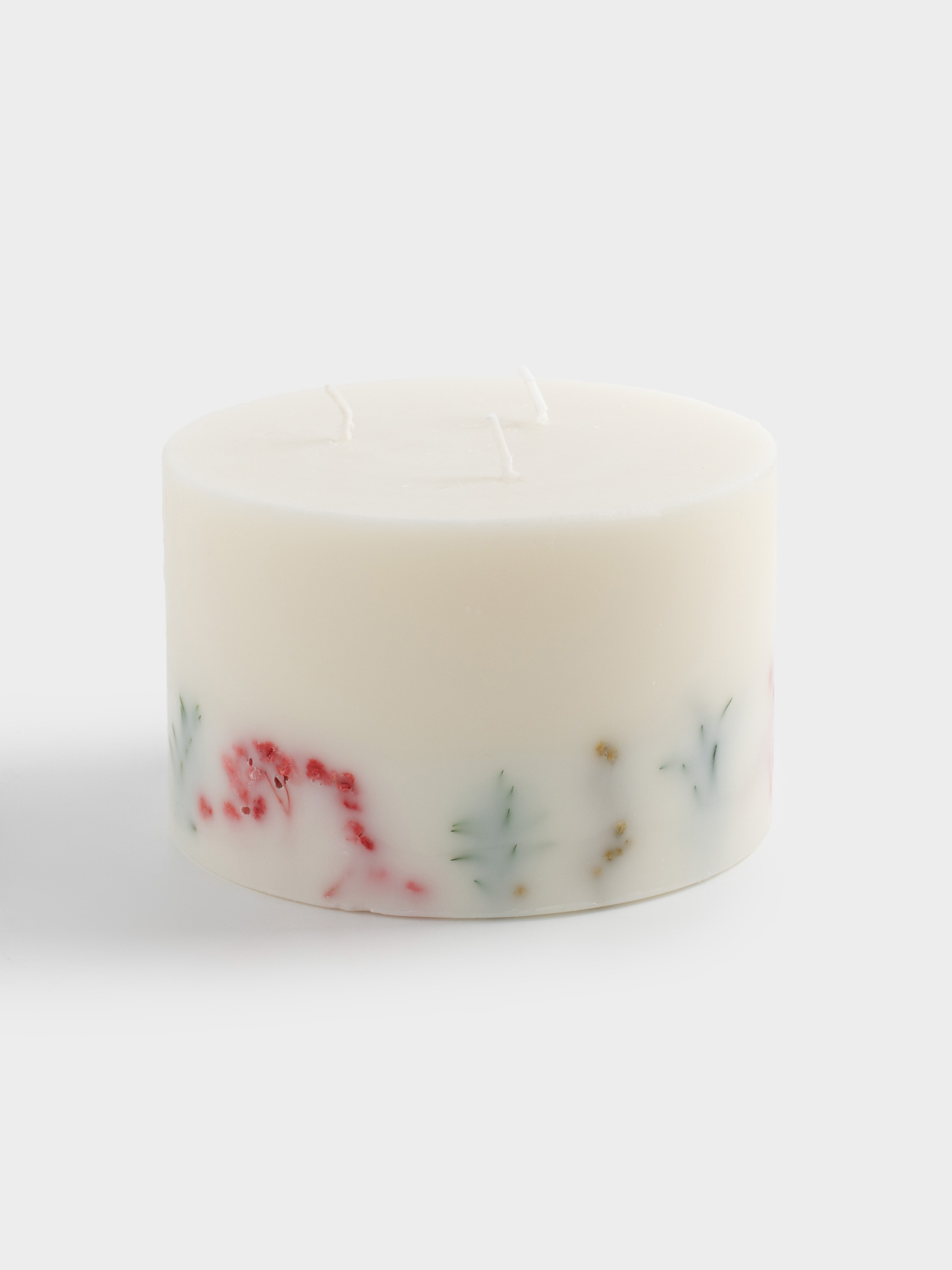 Свеча ароматическая, 7 см, три фитиля, с сухоцветами, белая, Sage Fragrance, Balmy spring, image-0