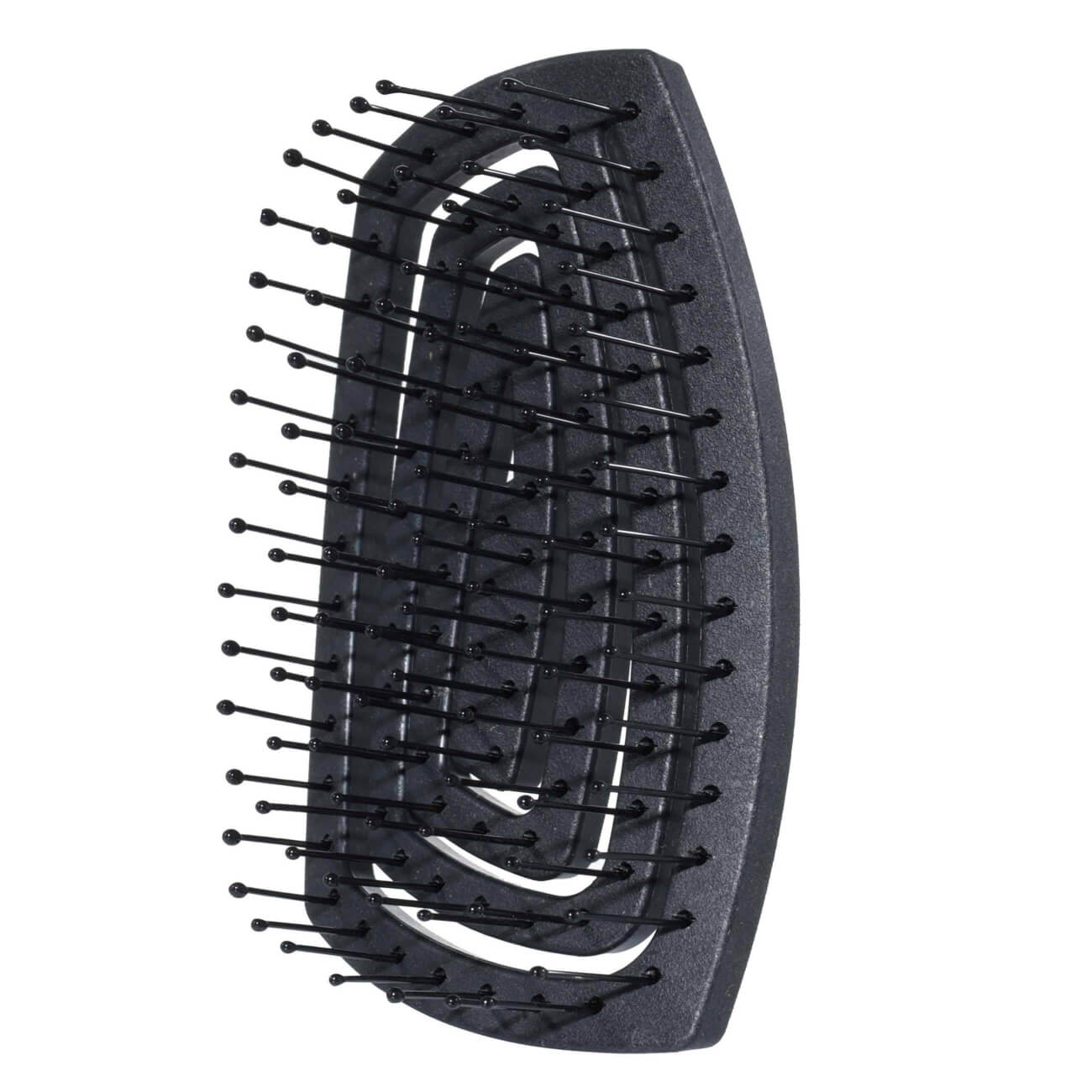 Расческа массажная для волос, 11х6 см, дорожная, растительное волокно/пластик, черная, Zipo краб для волос