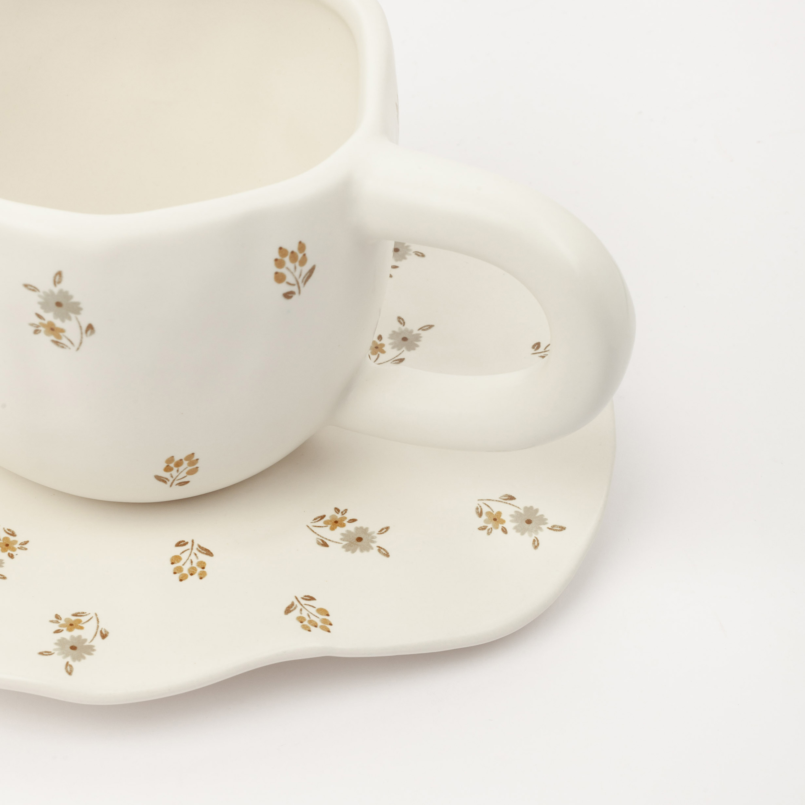 Пара чайная, 1 перс, 2 пр, 360 мл, керамика, молочная, Винтажные цветы, La flore изображение № 3
