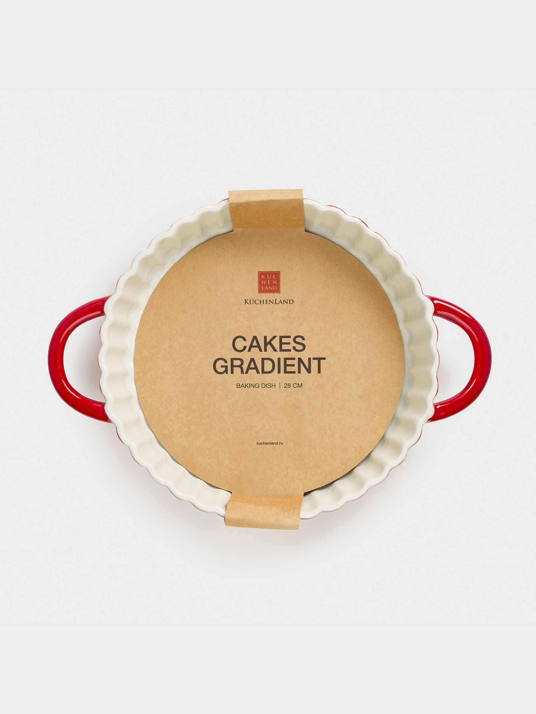 Форма для запекания, 28 см, керамика, круглая, бордовая, Градиент, Cakes gradient, image-8
