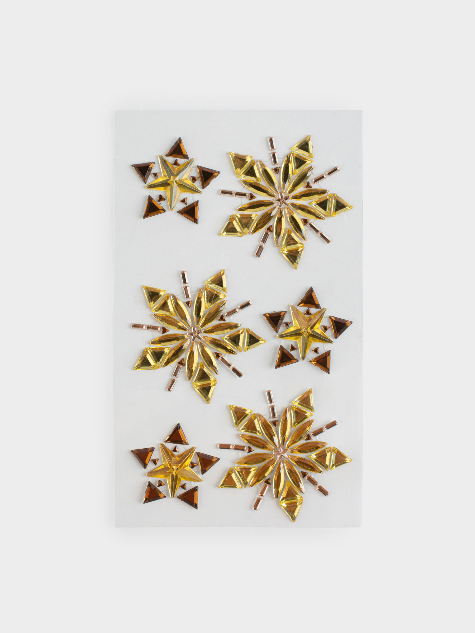Набор наклеек, 9х17 см, одноразовые, акрил, Золотые звезды, Christmas decal, image-0